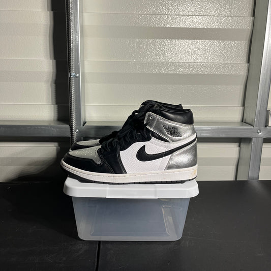 Size 12W - AJ 1 Retro High Silver Toe