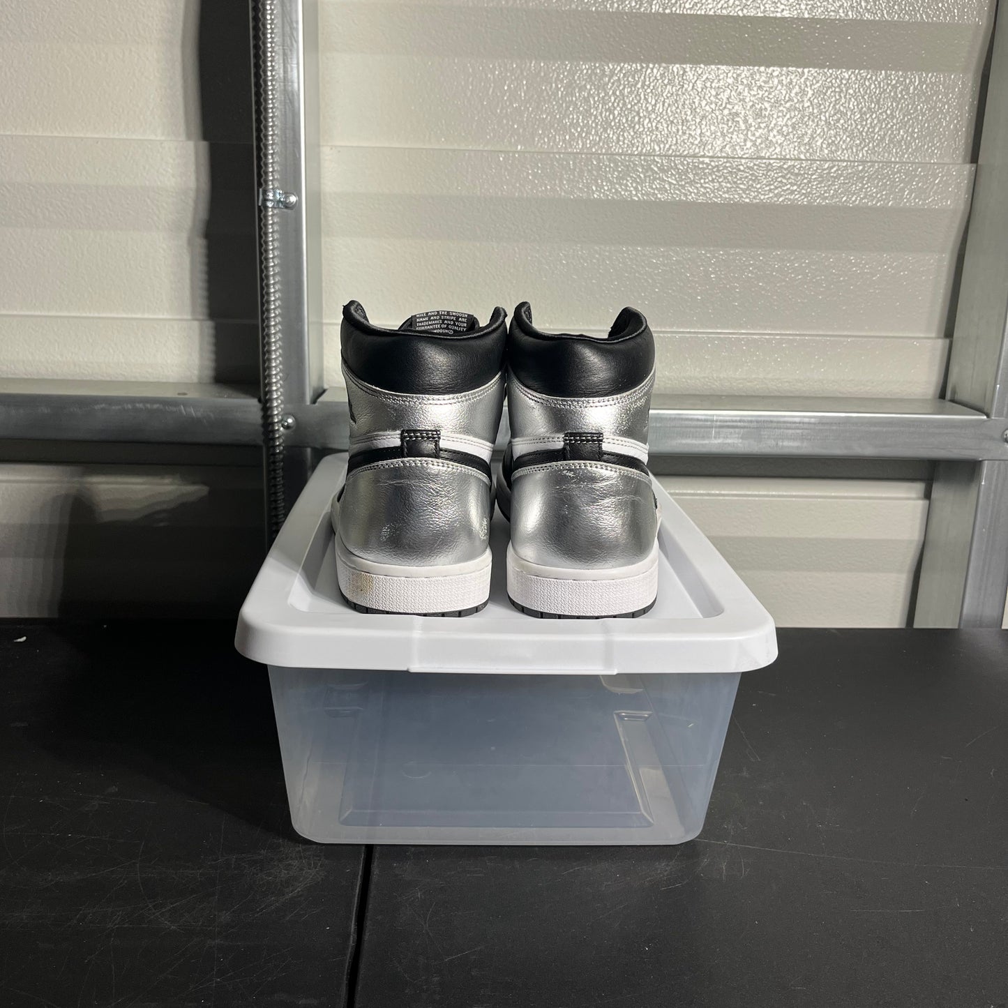 Size 12W - AJ 1 Retro High Silver Toe