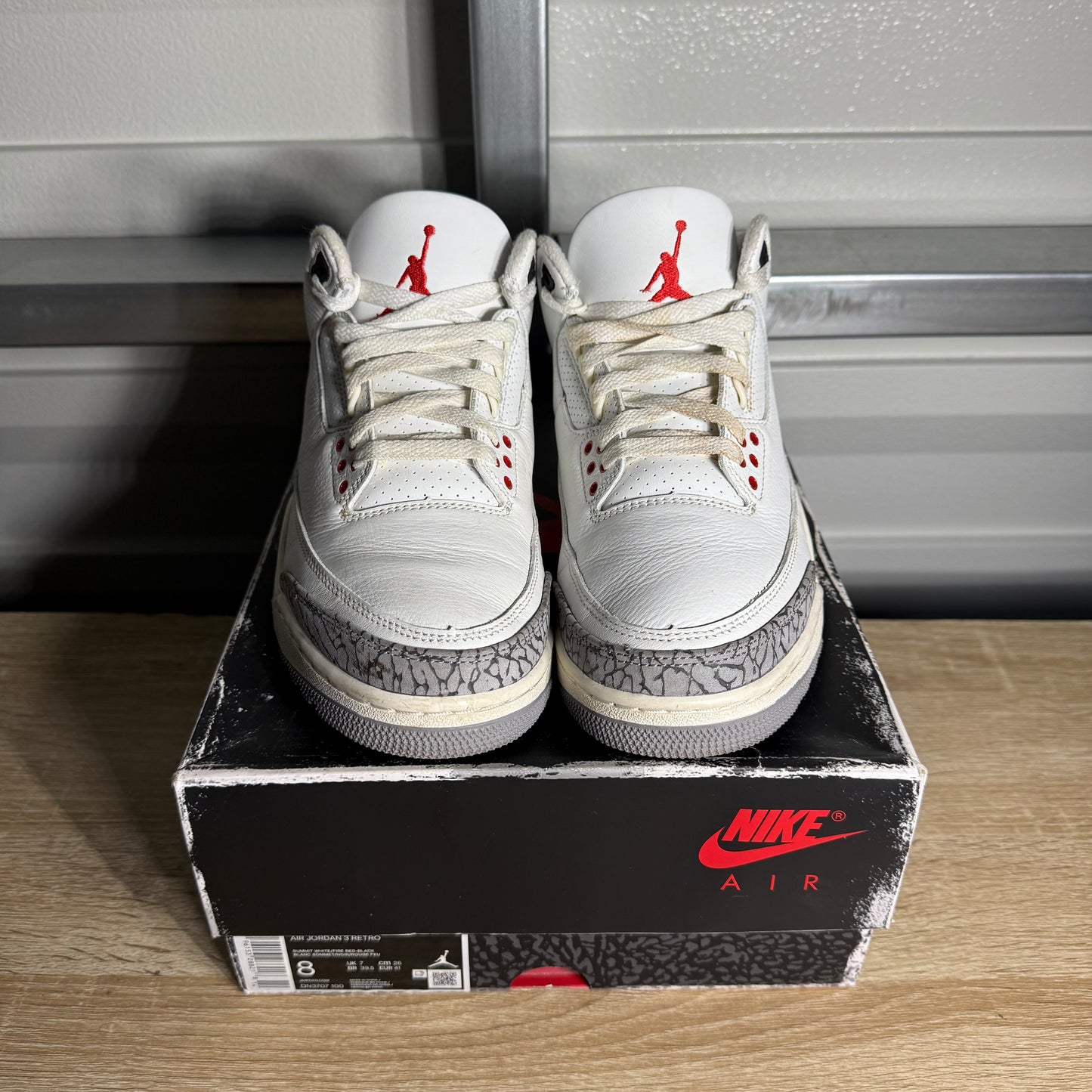 Size 8 -  AJ 3 Retro White Cement Reimagined