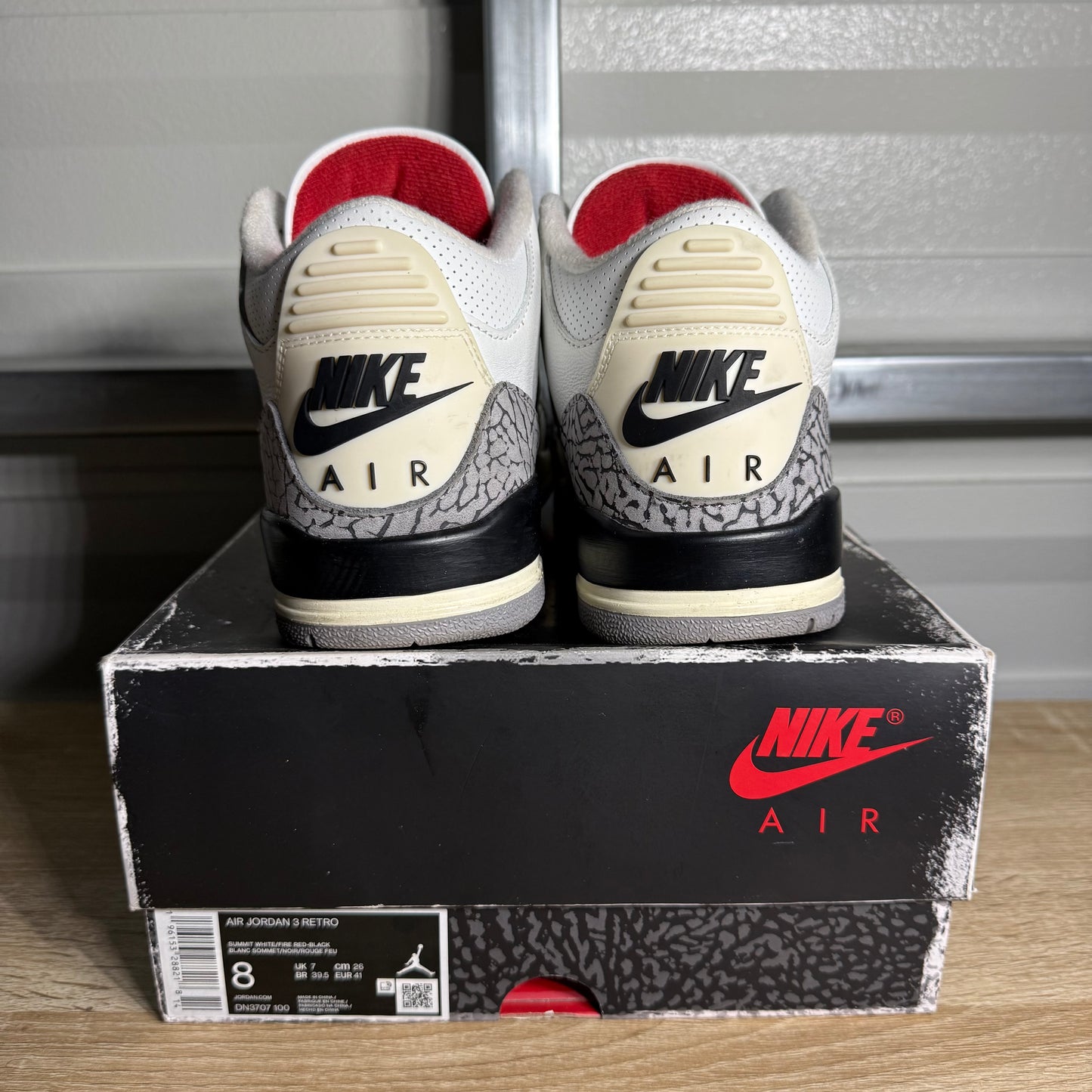 Size 8 -  AJ 3 Retro White Cement Reimagined