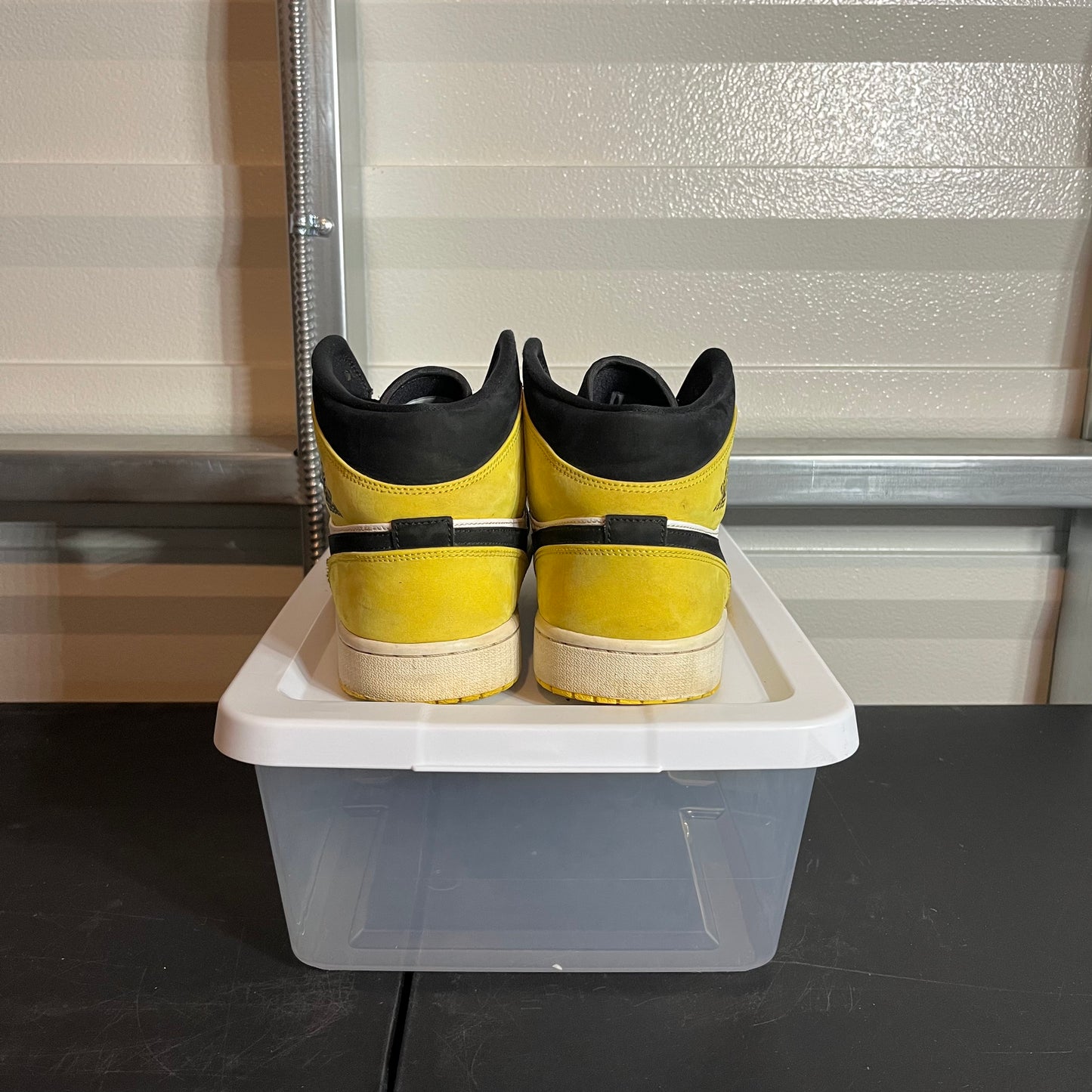 Size 12 - AJ 1 Mid Yellow Toe