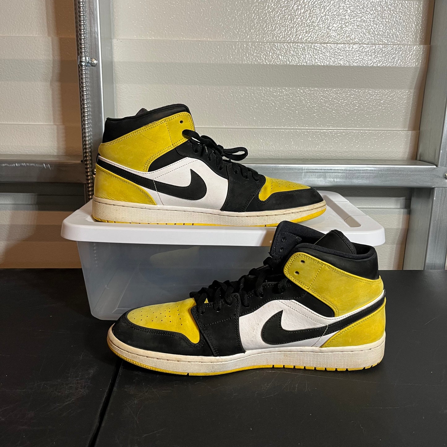 Size 12 - AJ 1 Mid Yellow Toe