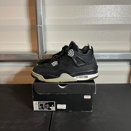Size 8 - AJ 4 Retro Black Canvas