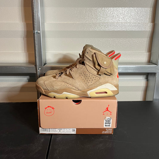 Size 9 - AJ 6 Retro Travis Scott British Khaki