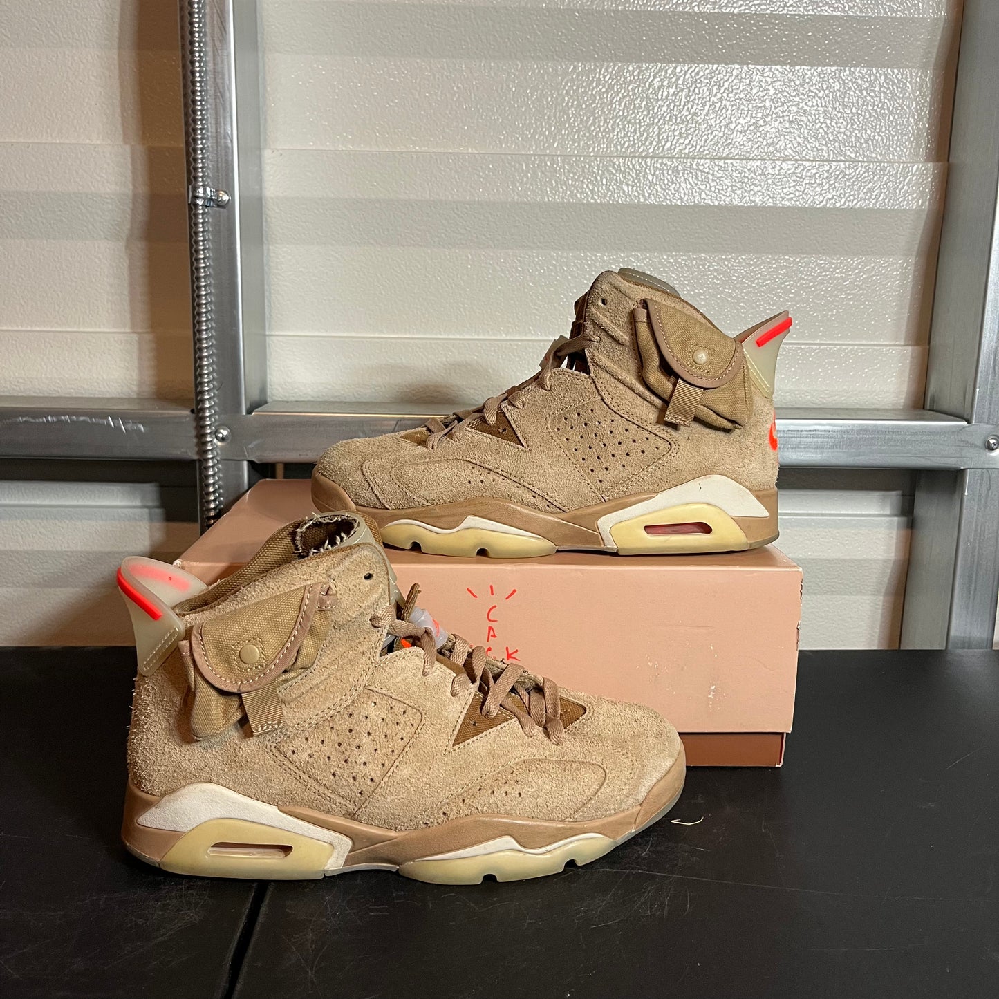 Size 9 - AJ 6 Retro Travis Scott British Khaki