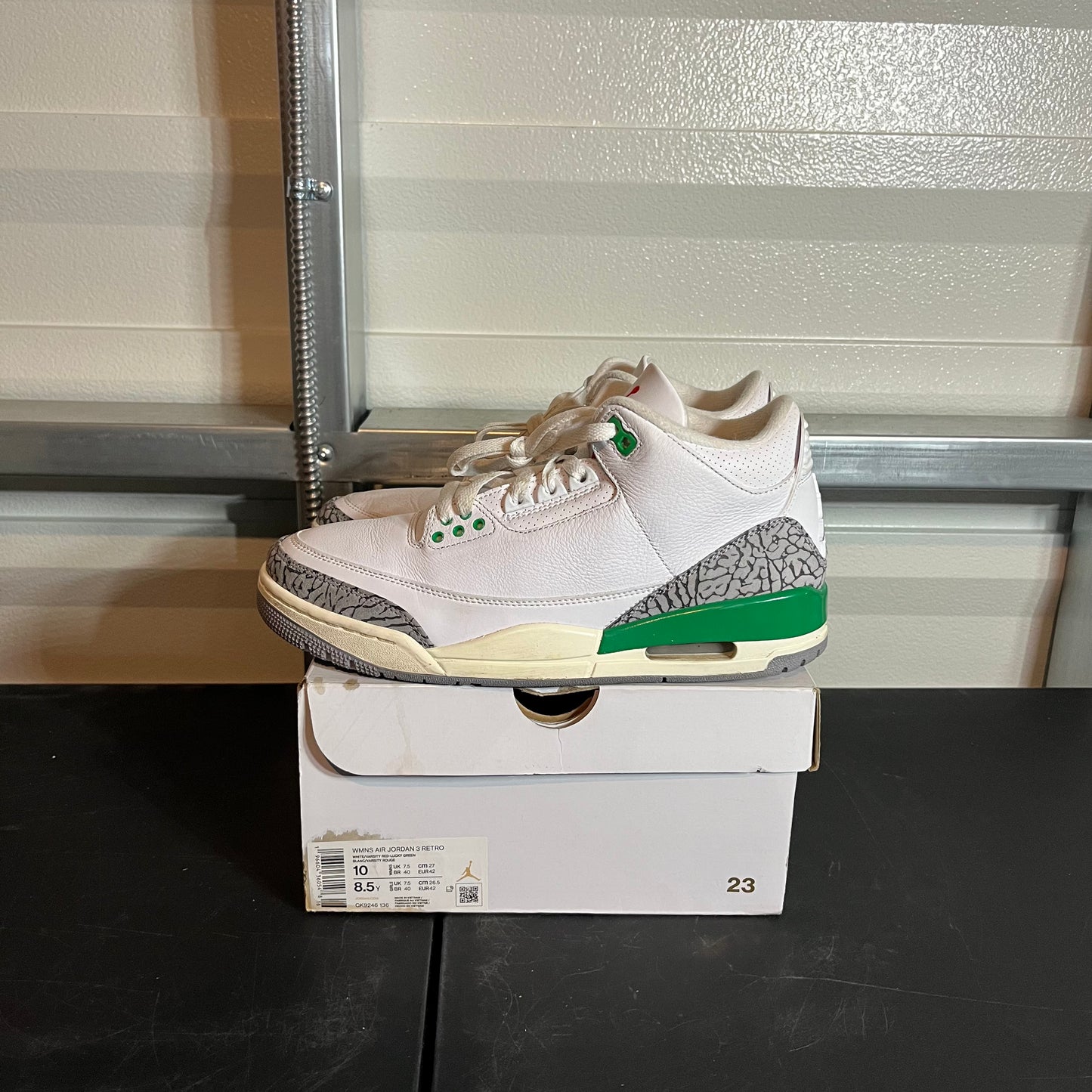 Size 10W - AJ 3 Retro Lucky Green