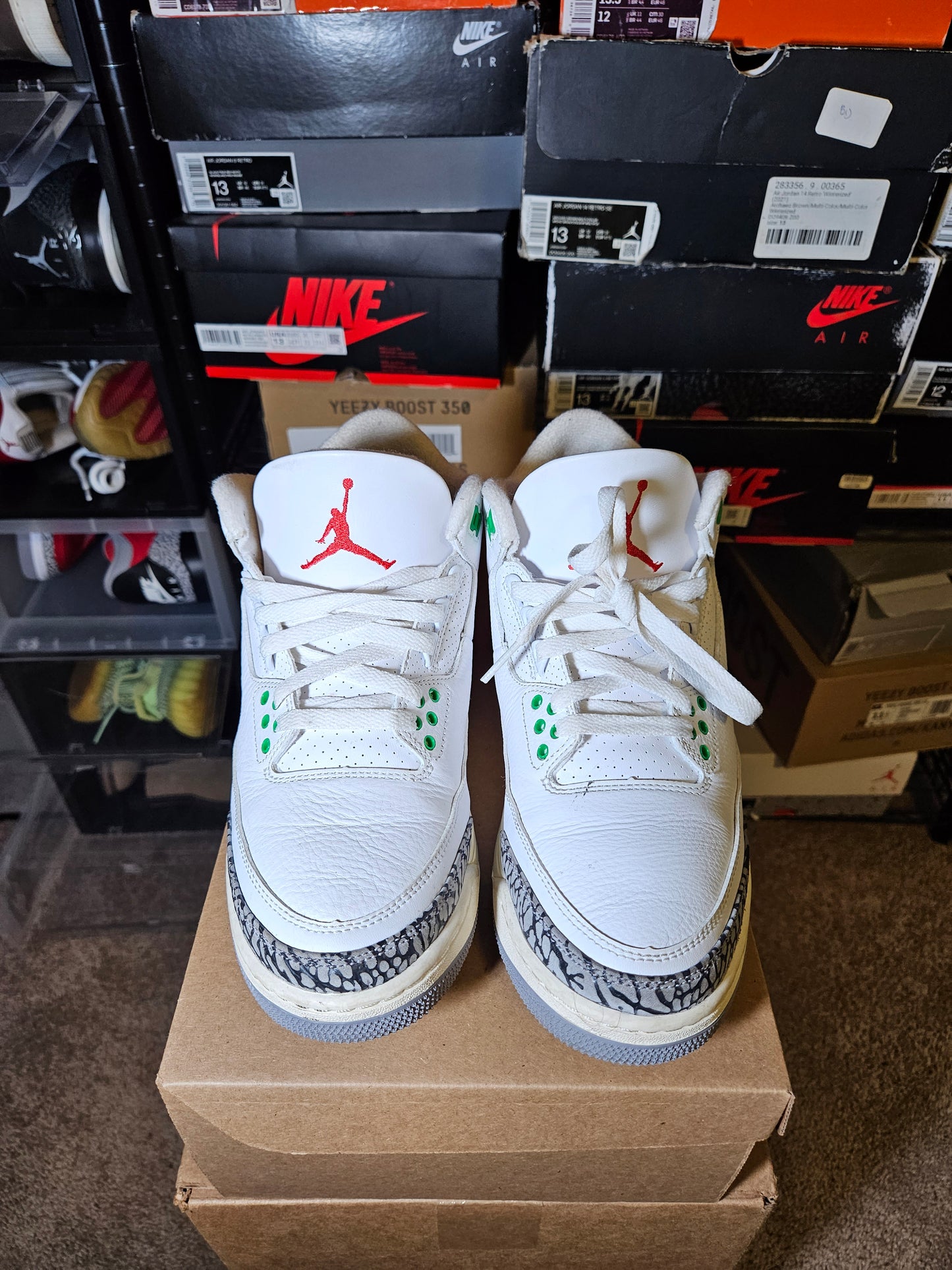 Size 10W/8.5M - Air Jordan 3 Retro Lucky Green