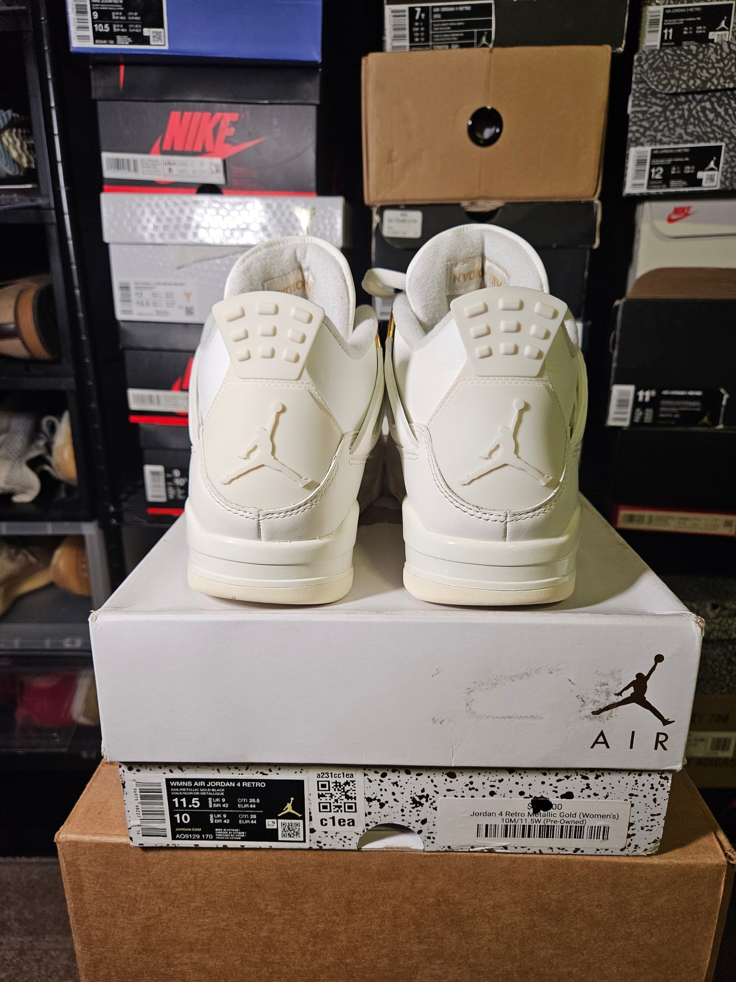 Size 11.5W/10M - Air Jordan 4 Retro Metallic Gold