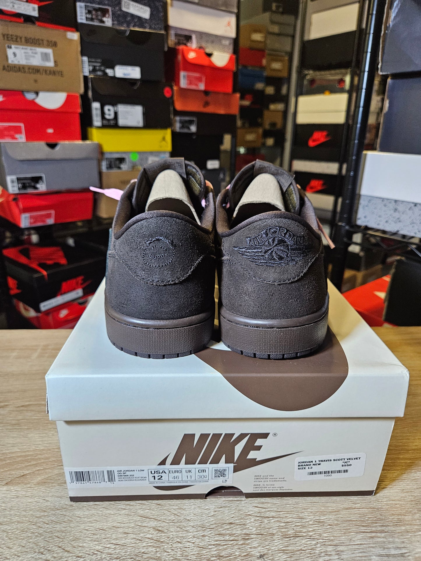 Size 12 - Travis Scott AJ 1 Retro OG SP Low Velvet Brown
