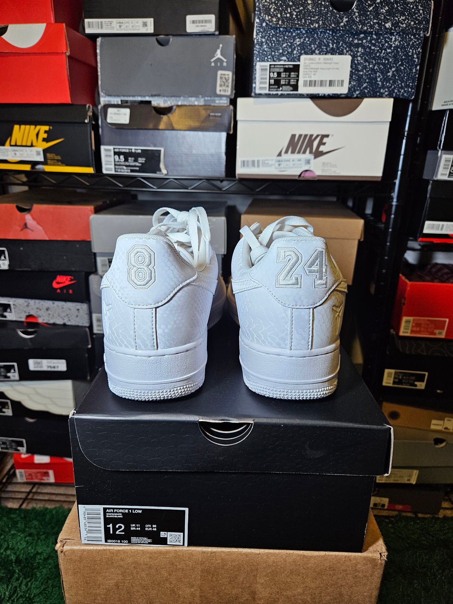 Size 12 - Kobe Bryant x Air Force 1 Low Forever White