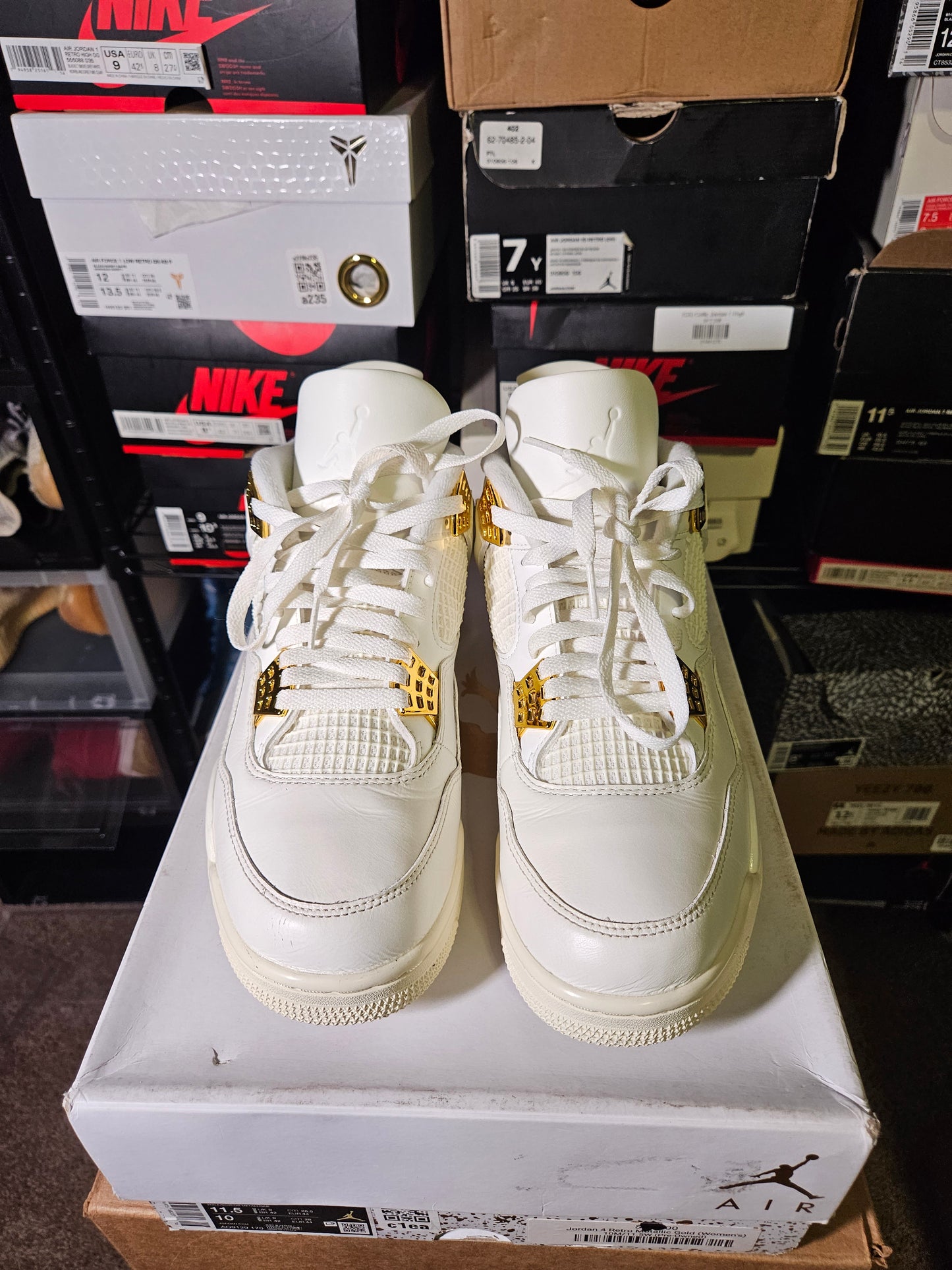 Size 11.5W/10M - Air Jordan 4 Retro Metallic Gold