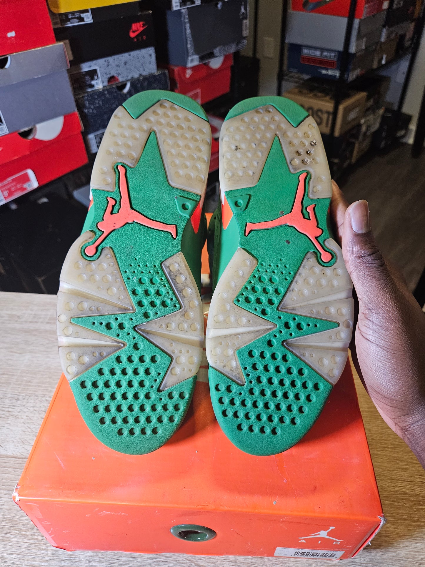 Size 8.5 - AJ 6 Retro NRG Green Suede Gatorade
