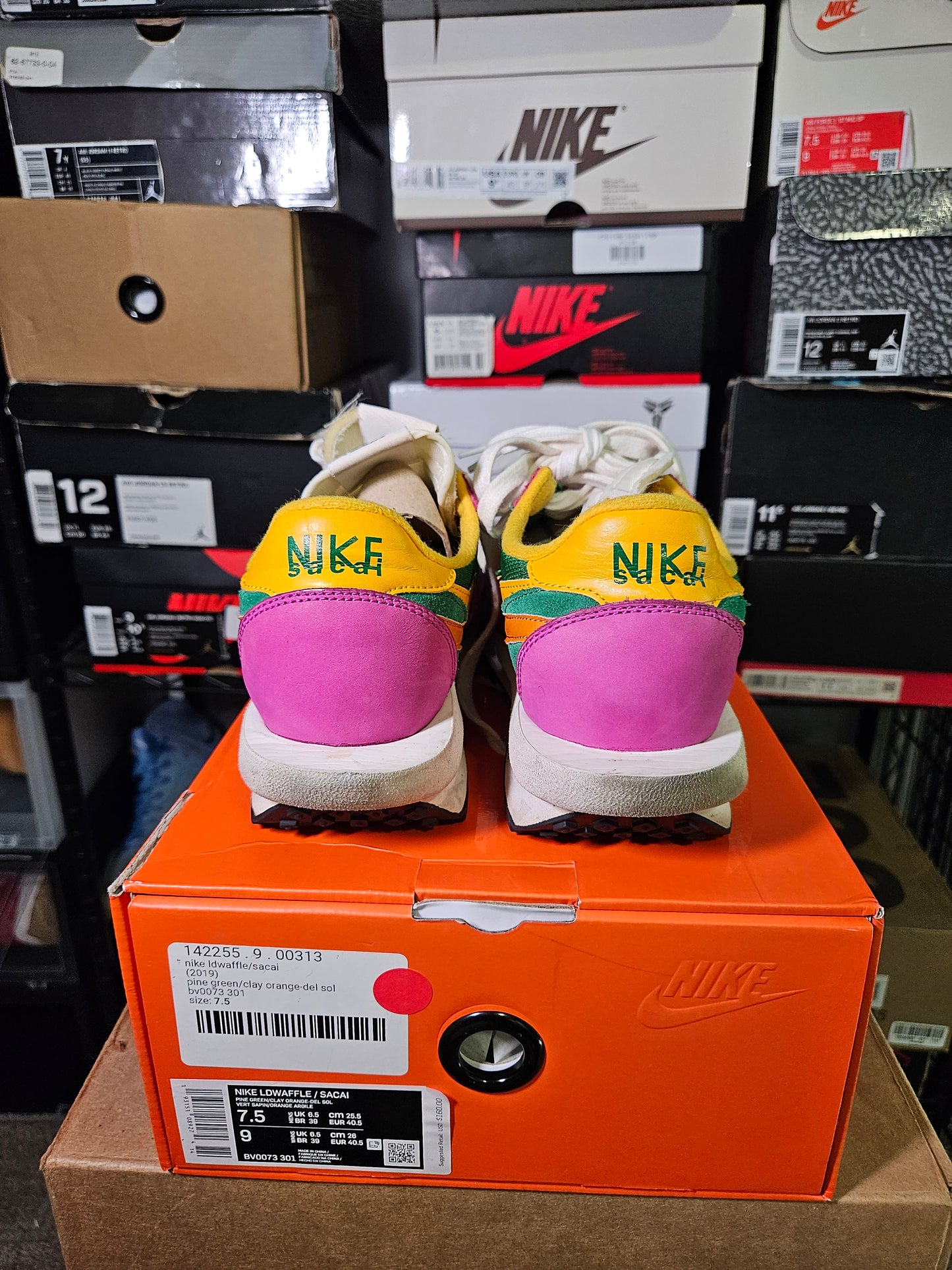 Size 7.5 - Sacai x LDWaffle Pine Green