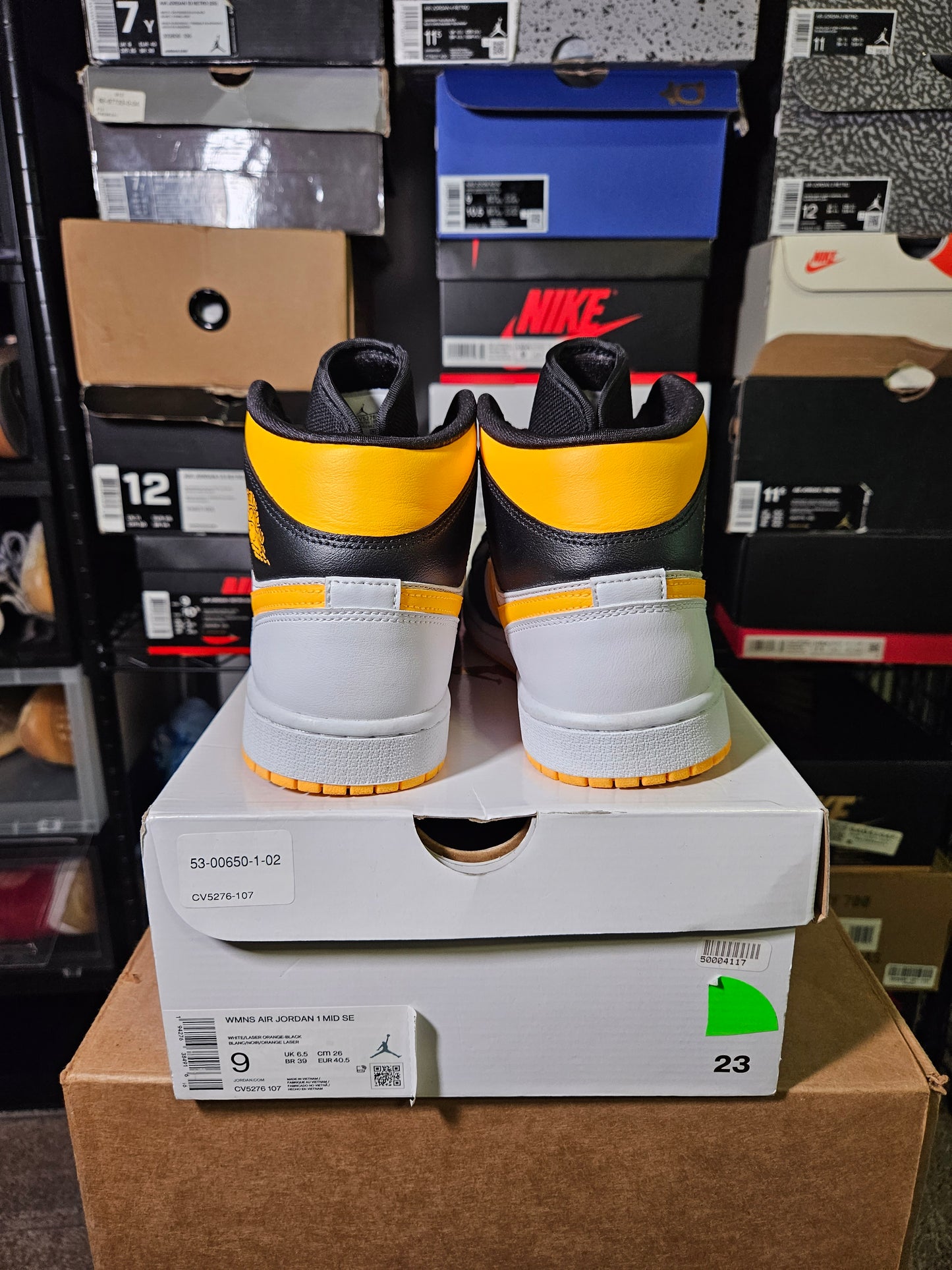 Size 9W - Air Jordan 1 SE Mid White Laser Orange