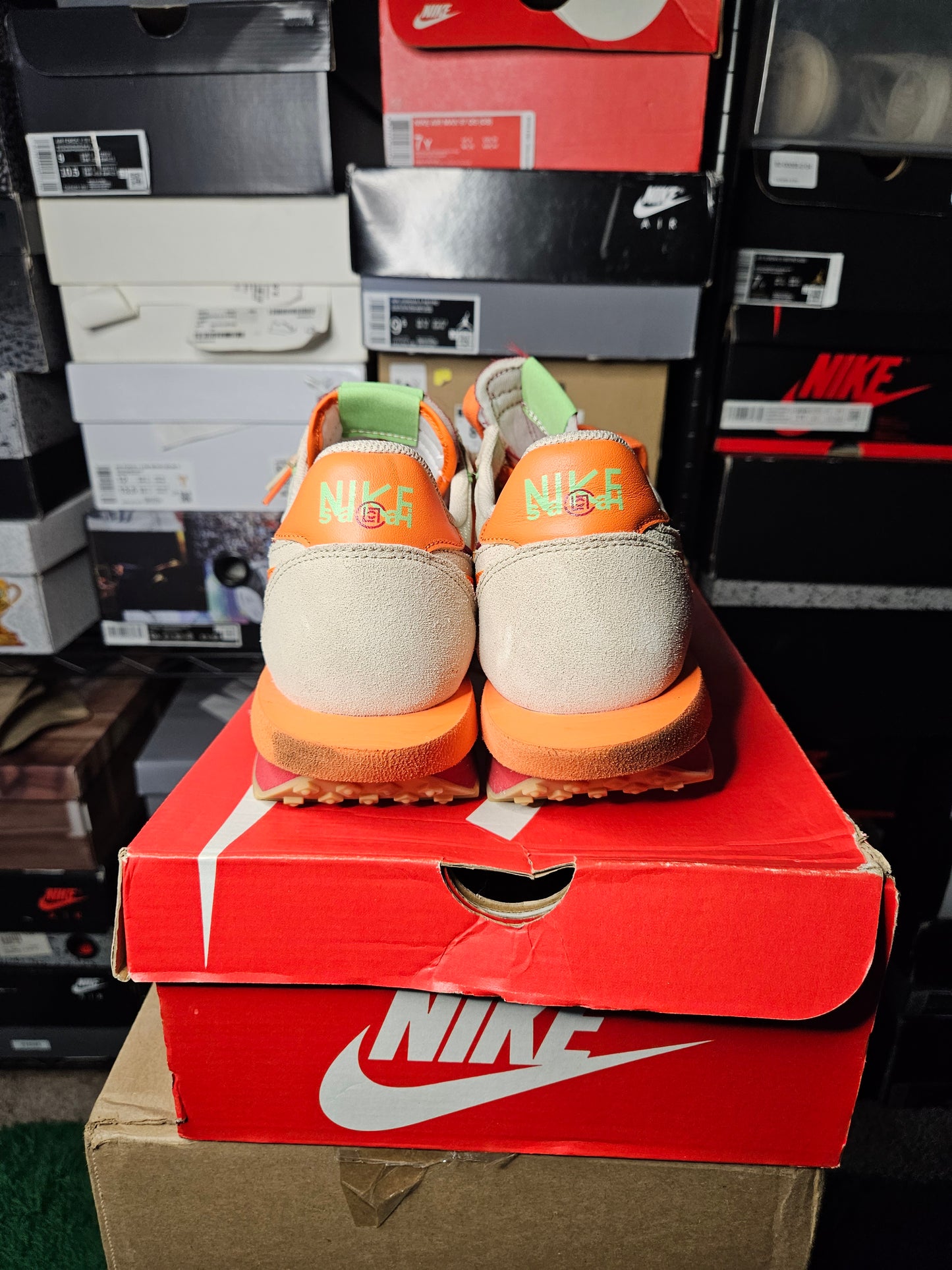 Size 11 - Sacai x Clot x LDWaffle Net Orange Blaze