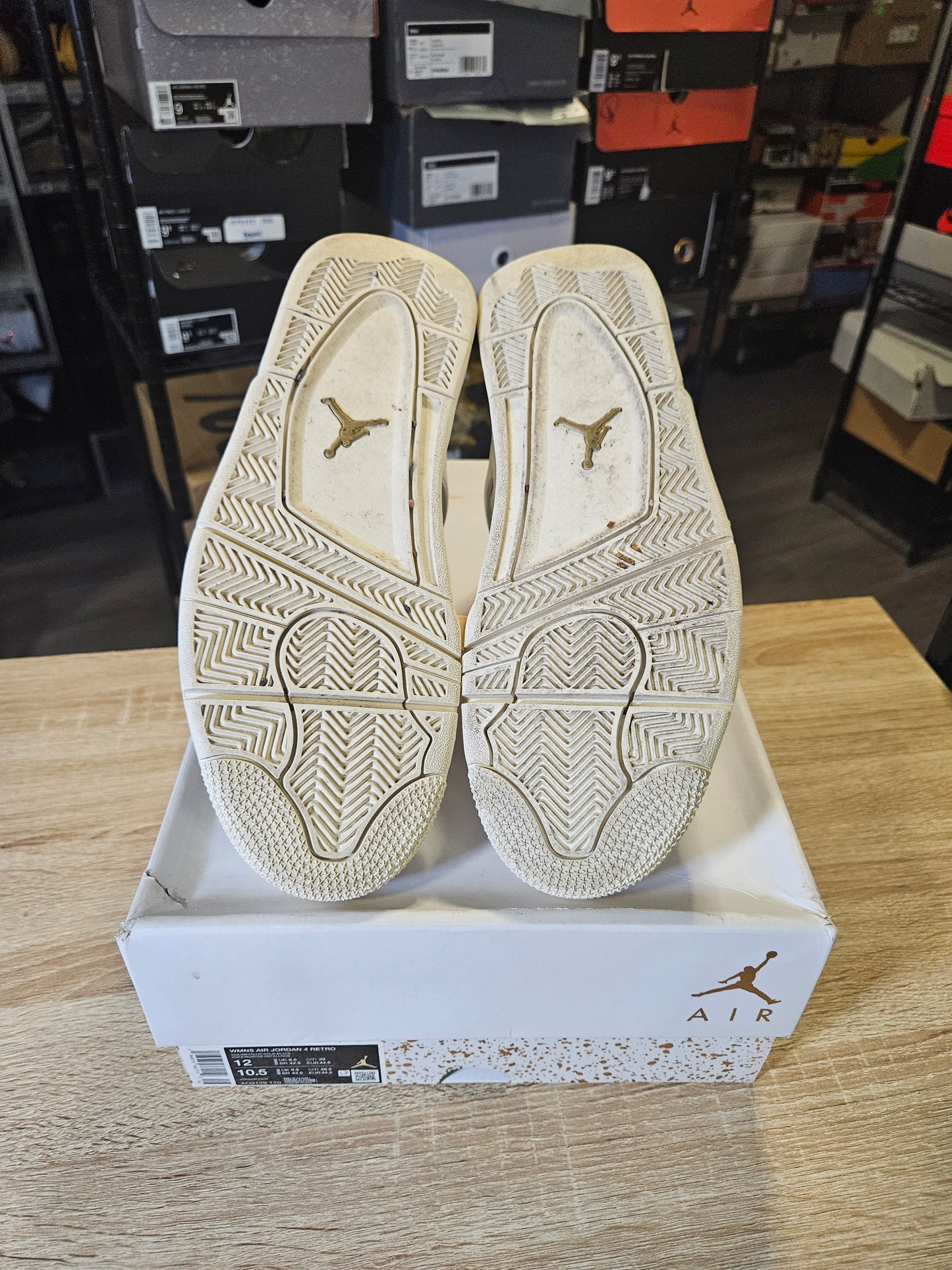 Size 12W - AJ 4 Retro Metallic Gold
