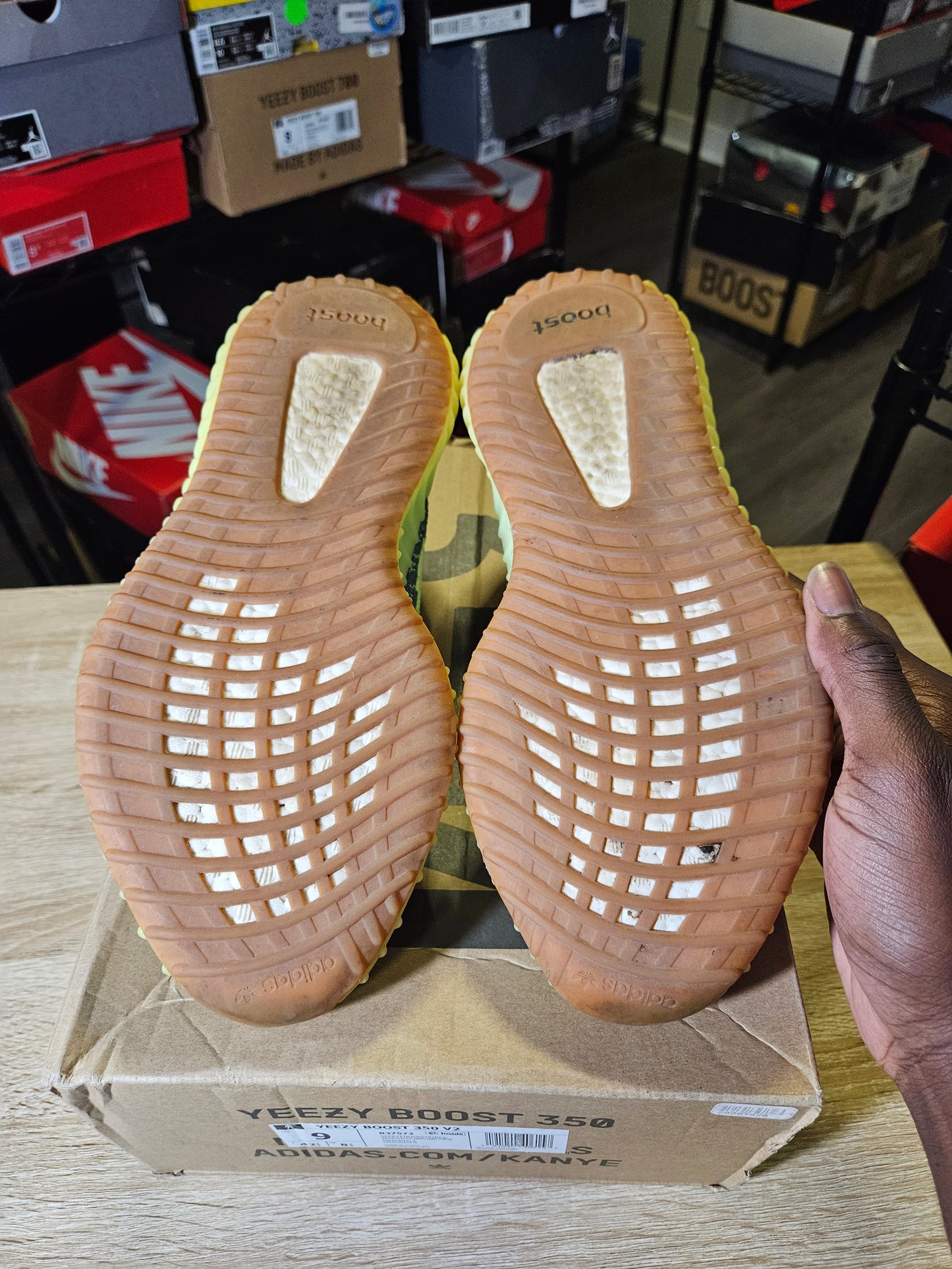Size 9 - YZY 350 V2 Low Semi Frozen Yellow