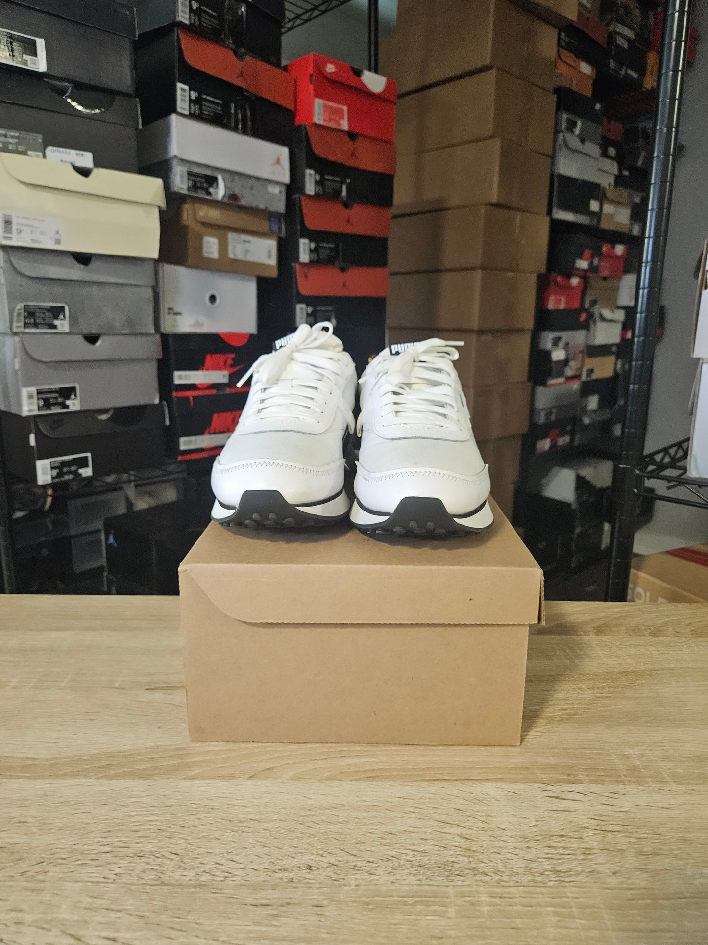 Size 9.5 - PUMA Future Rider Twofold White Black