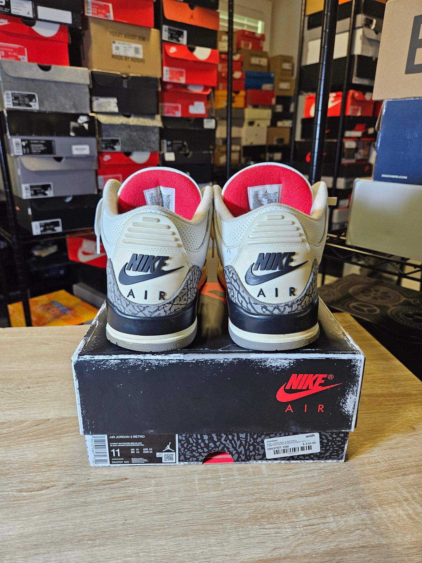Size 11 - AJ 3 Retro Mid White Cement Reimagined