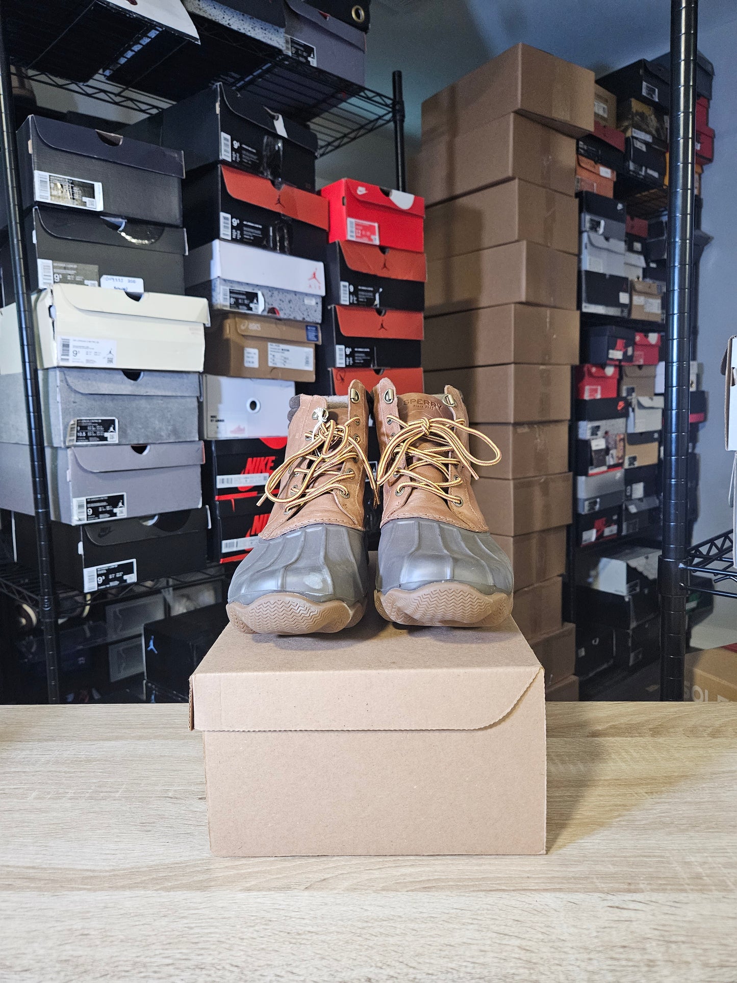 Size 10 - Sperry Top Sider Men’s Weather Duck Boots  Tan/Brown STS12126