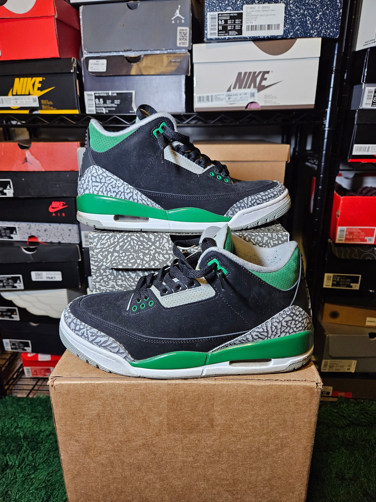 Size 8.5 - AJ 3 Retro Mid Pine Green