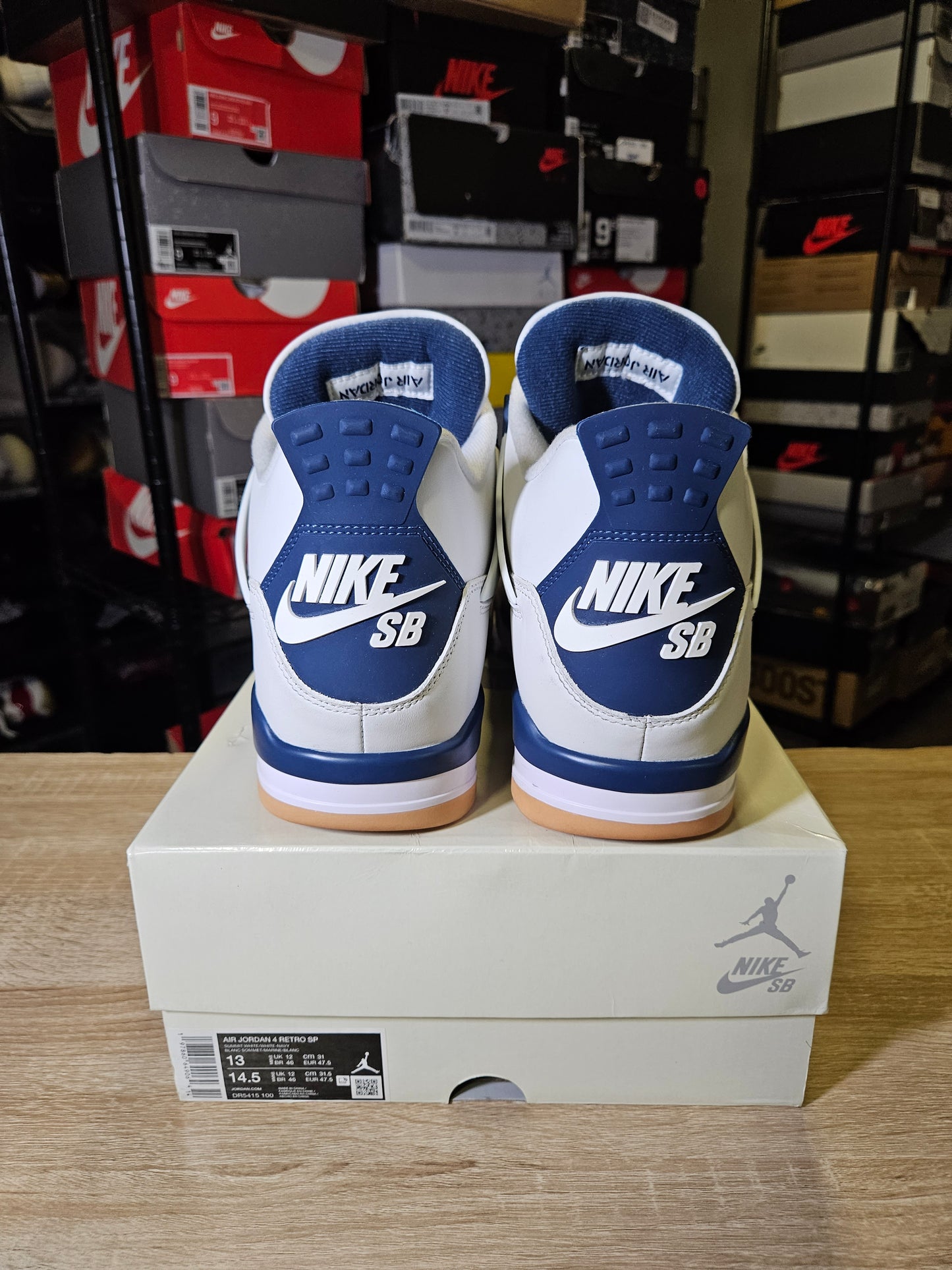 Size 13 - SB x AJ 4 Retro SP Navy