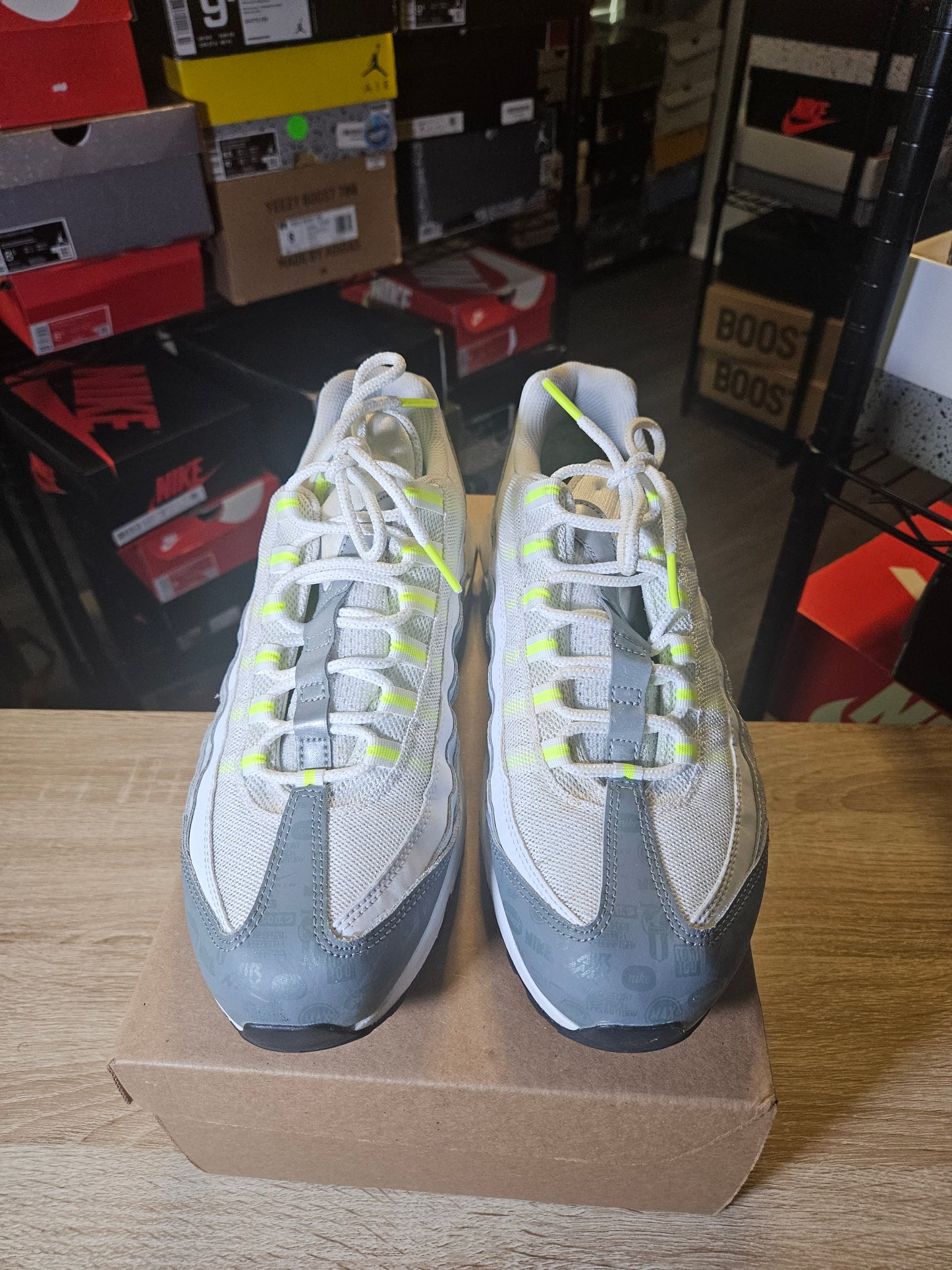 Size 10.5 - Air Max 95 Logos Pack - White Neon