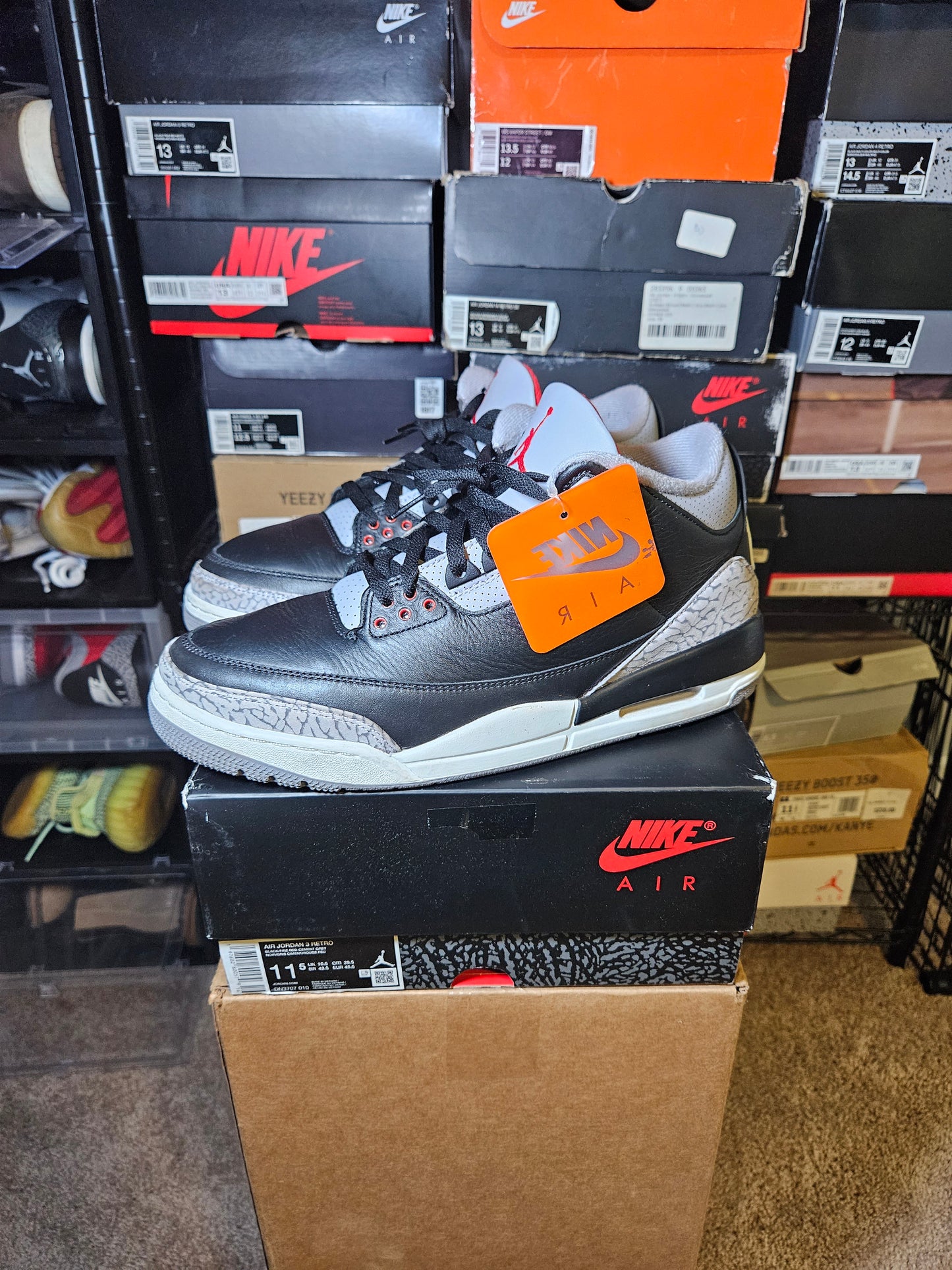 Size 11.5 - AJ 3 Retro OG 2024 Black Cement