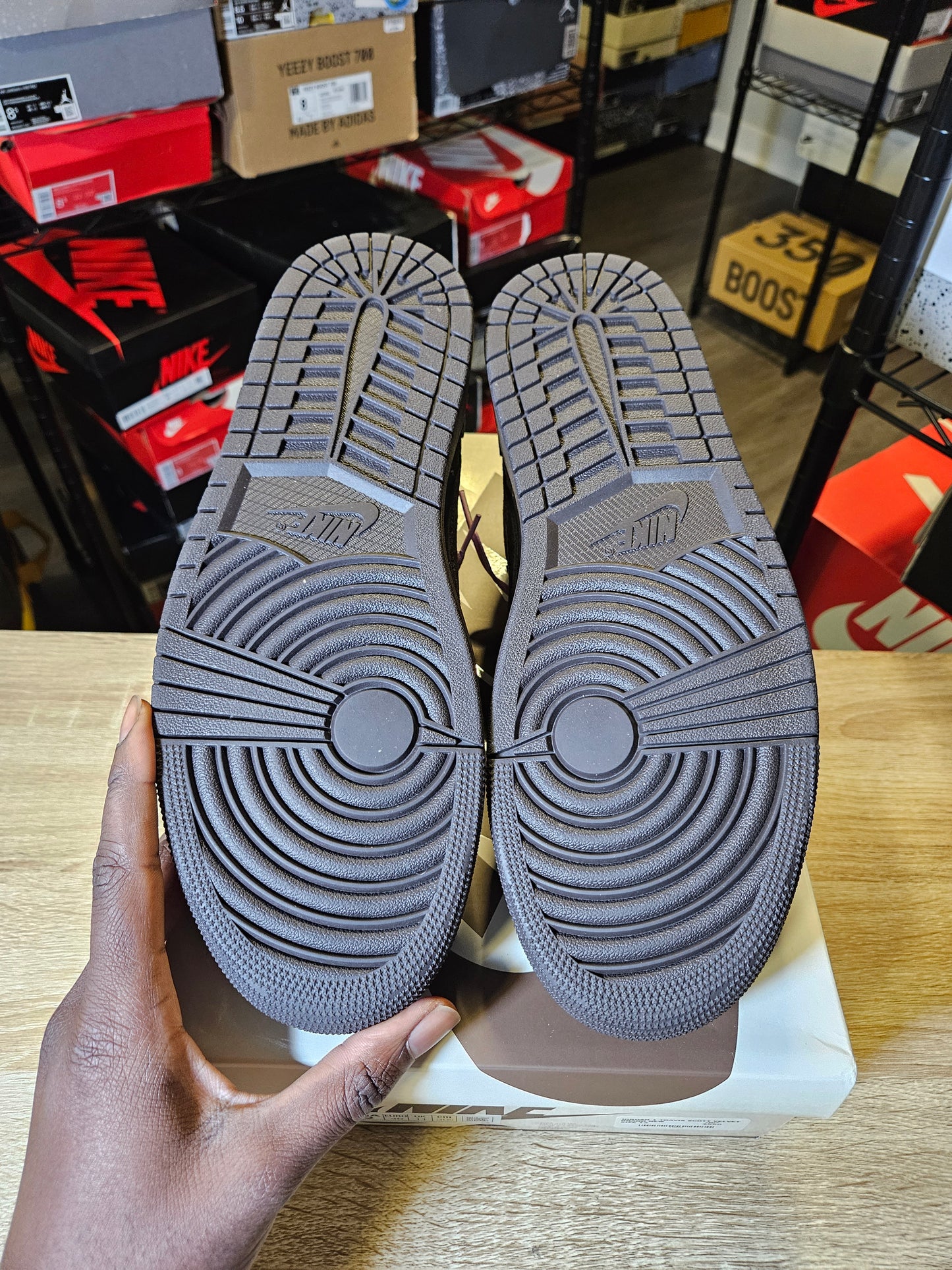 Size 12 - Travis Scott AJ 1 Retro OG SP Low Velvet Brown