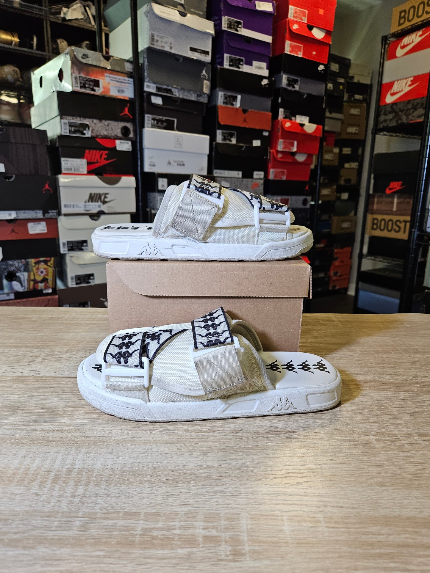 Size 7 - Kappa White slides