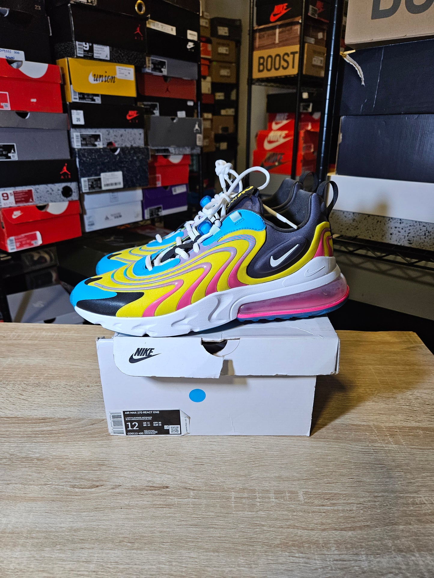 Size 12 - Air Max 270 React ENG Laser Blue