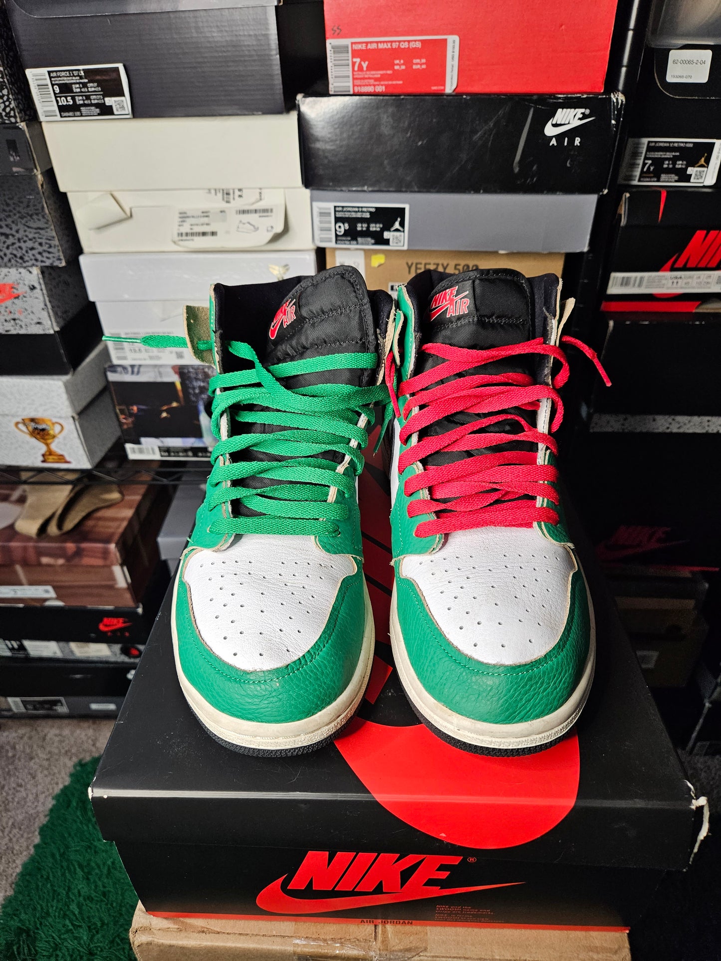 Size 12W/10.5M - AJ 1 Retro OG High Lucky Green