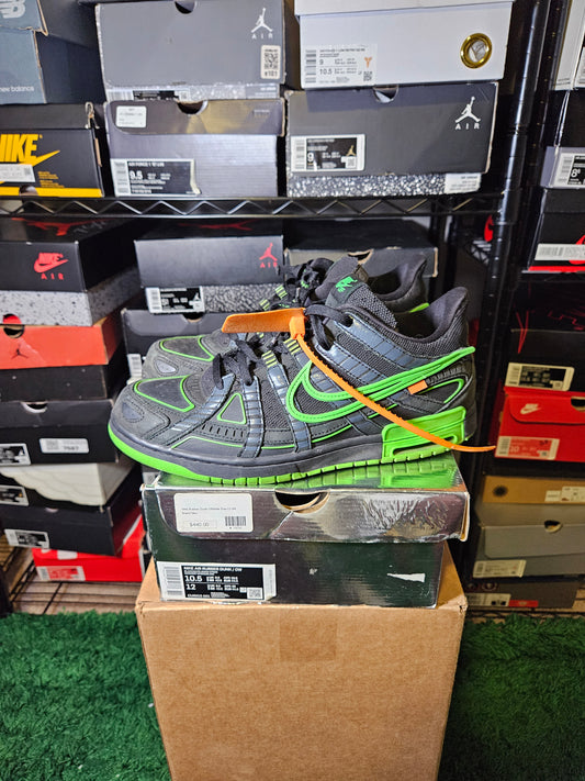 Size 10.5 - Air Rubber Dunk x Off-White Low Green Strike