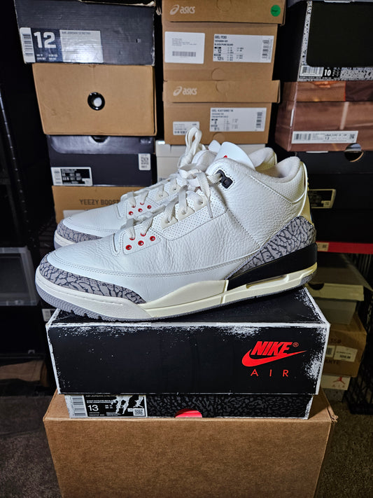 Size 13 - AJ 3 Retro Mid White Cement Reimagined