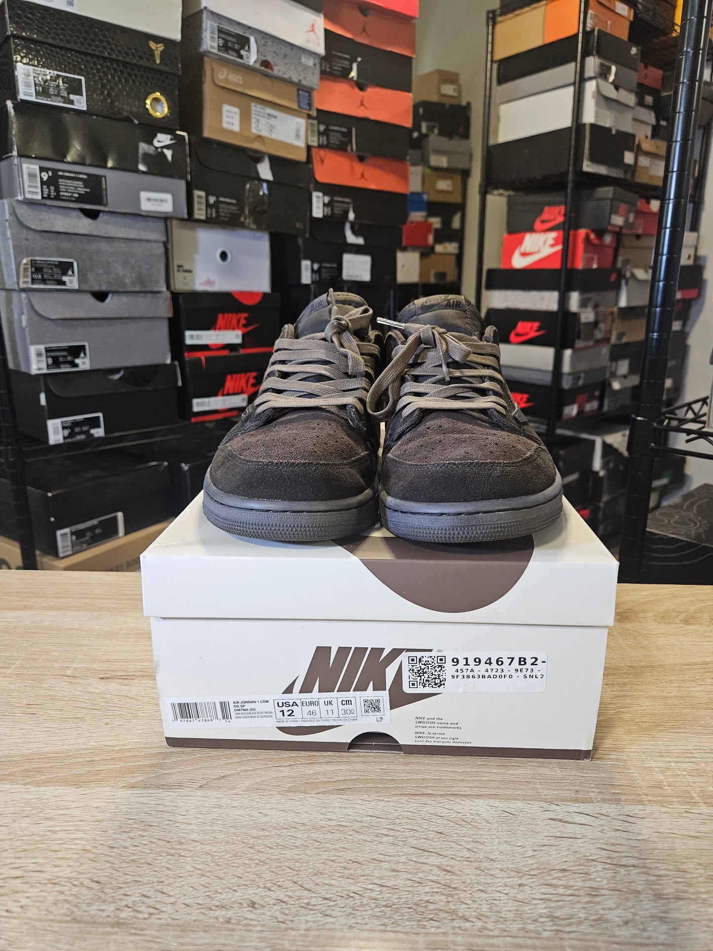 Size 12 - Travis Scott x AJ 1 Retro OG SP Low Velvet Brown