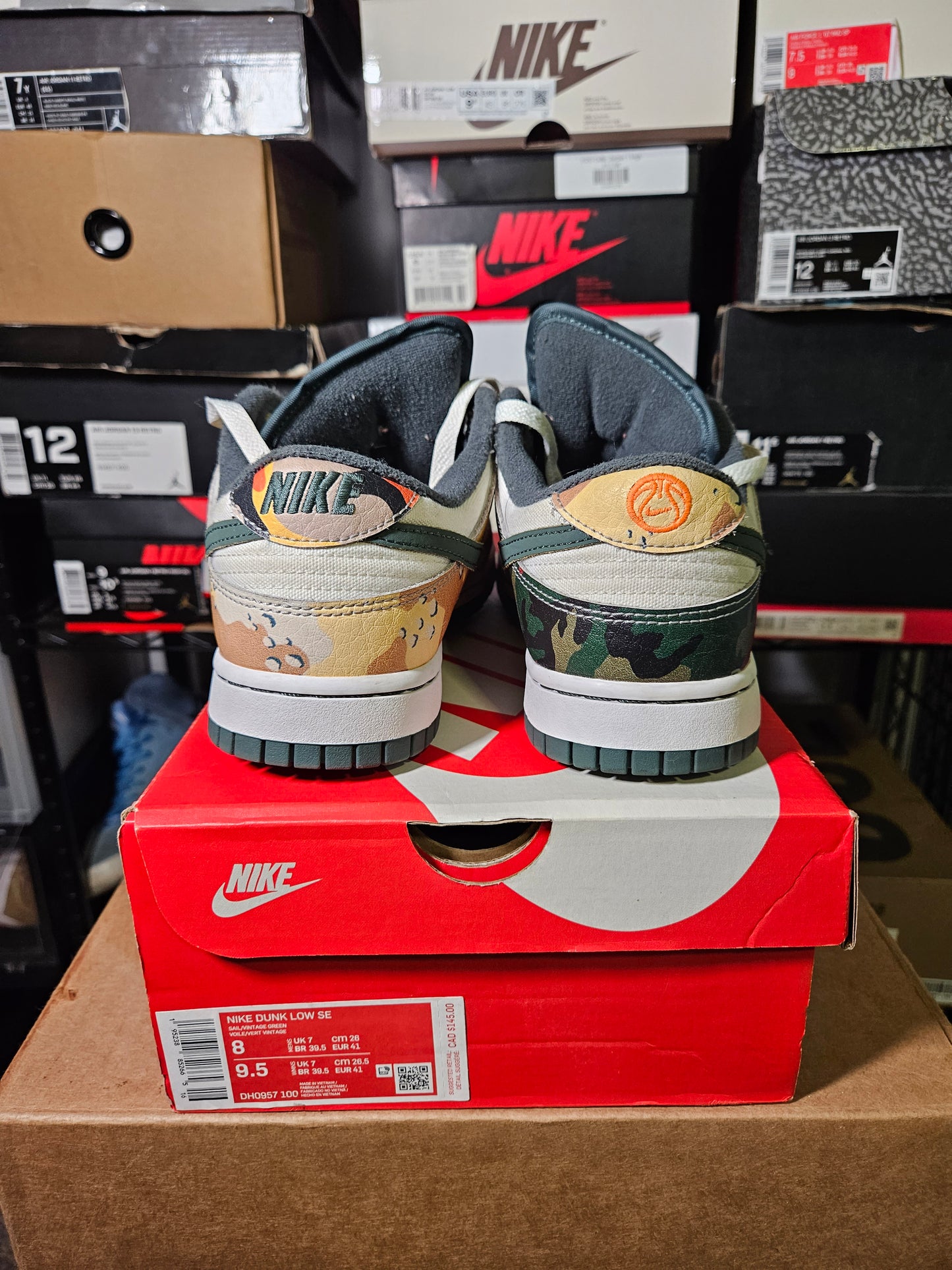 Size 8 - Nike Dunk SE Low Sail Multi-Camo