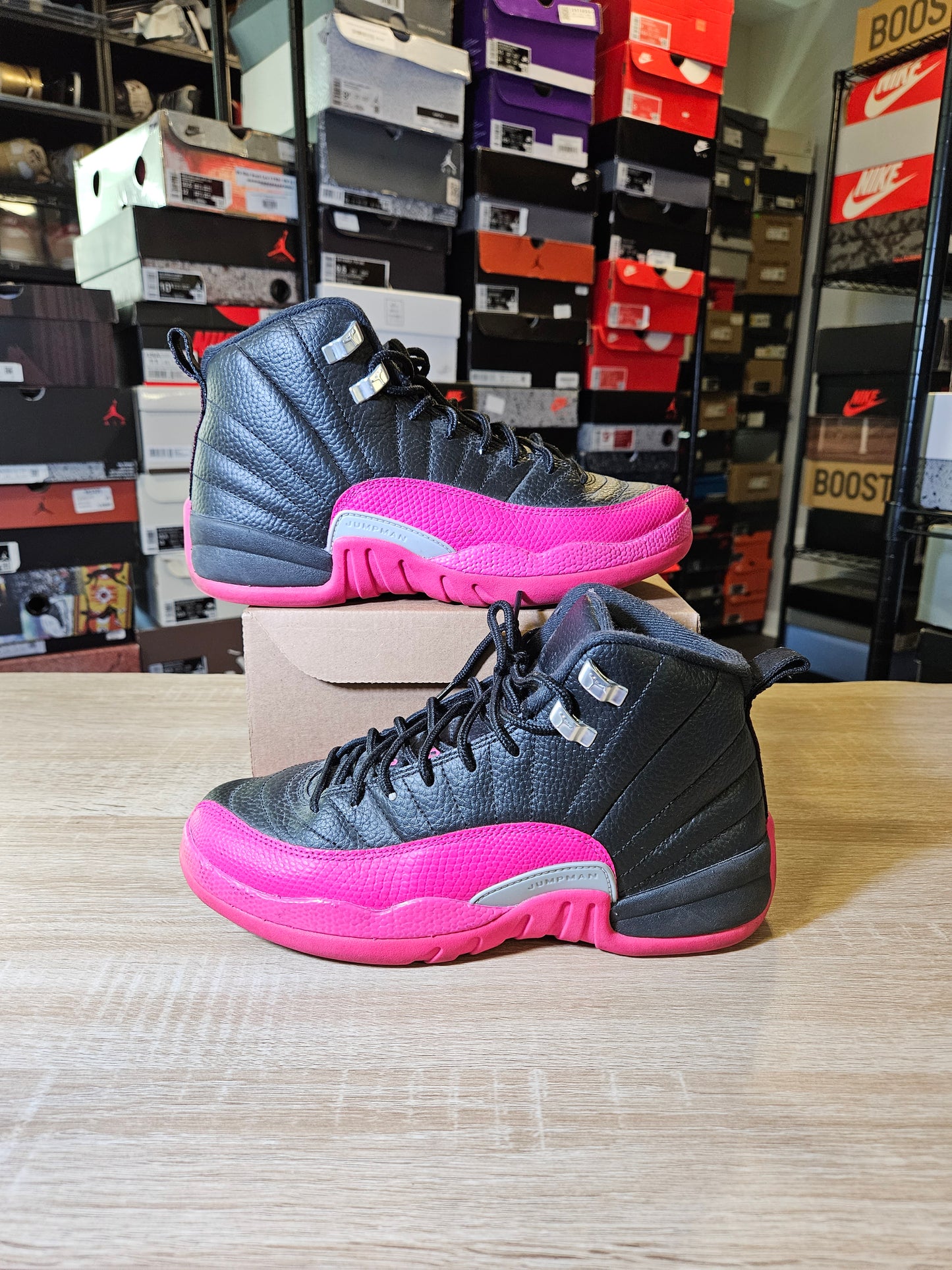 Size 7Y - AJ 12 Retro Mid Deadly Pink
