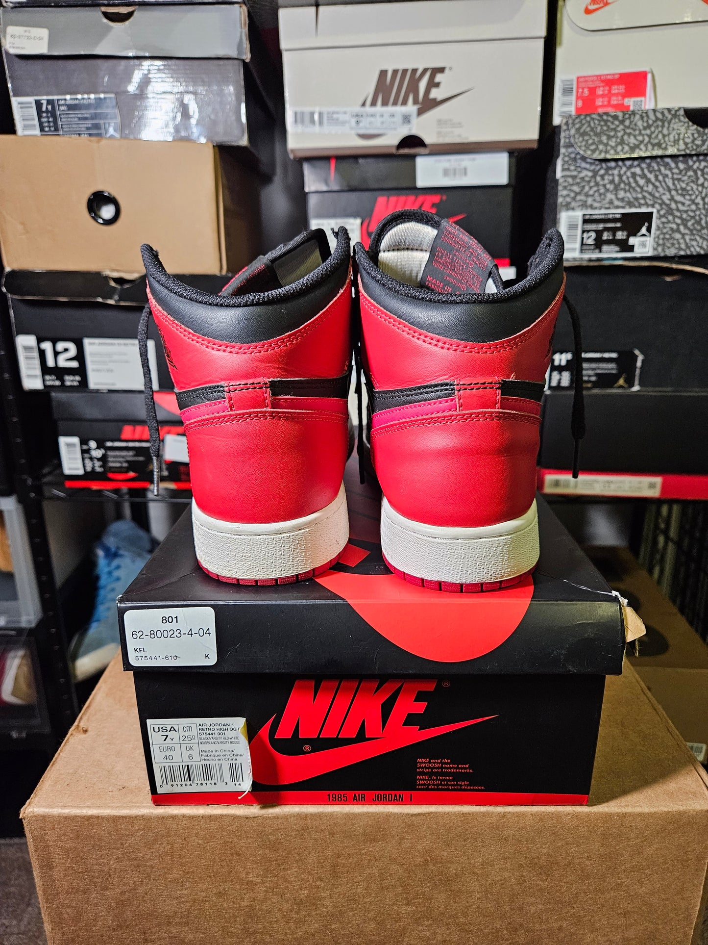 Size 7 - AJ 1 Retro OG High Banned, Bred