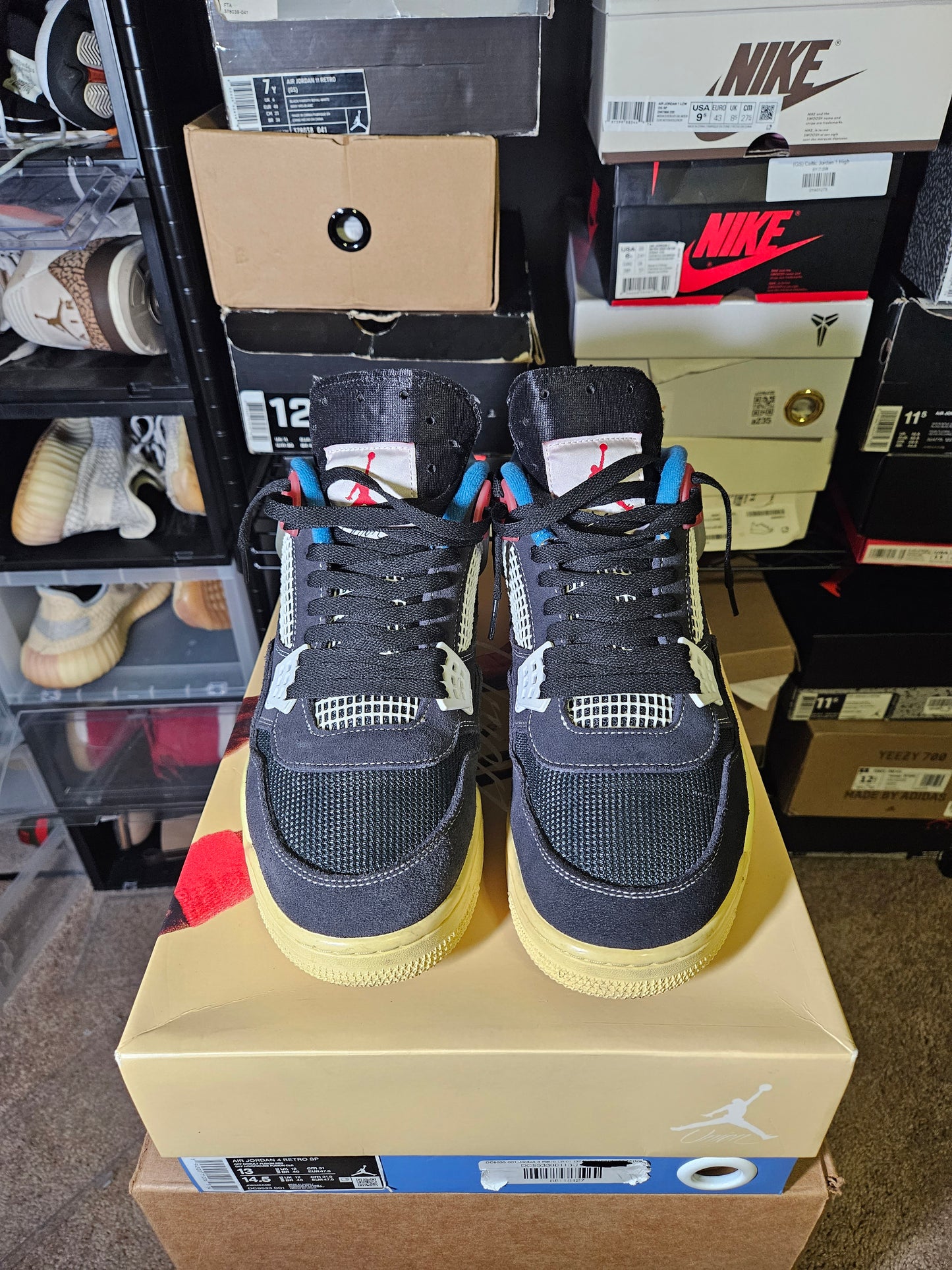Size 13 - AJ 4 Retro x Union LA Mid Off Noir