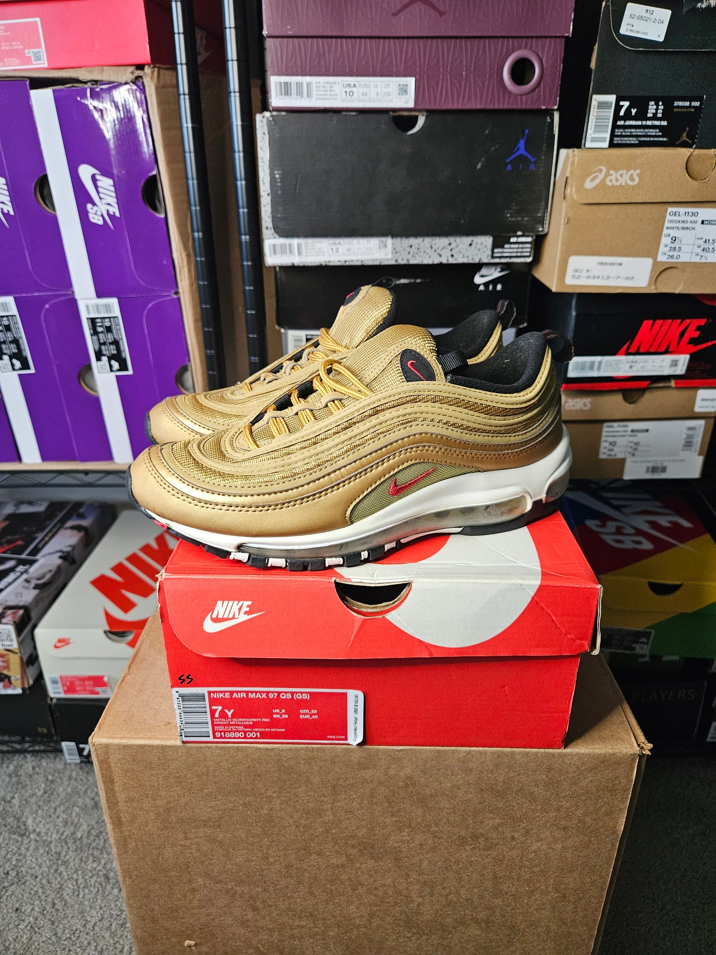 Size 7 - Air Max 97 OG QS Metallic Gold
