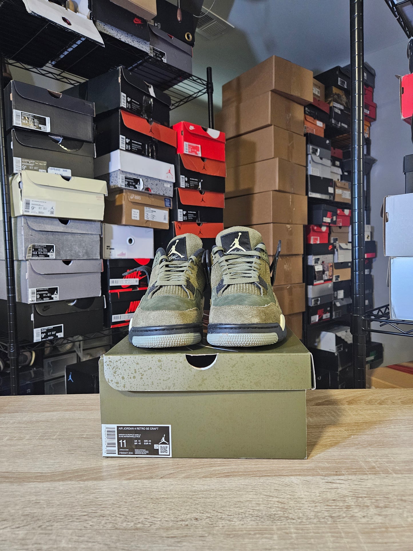 Size 11 -AJ 4 SE Retro Low Craft - Olive