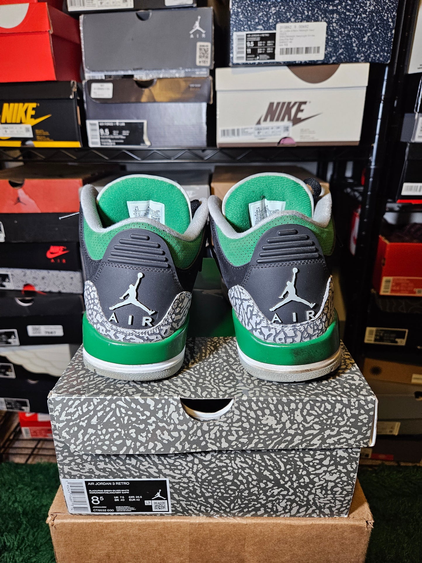 Size 8.5 - AJ 3 Retro Mid Pine Green