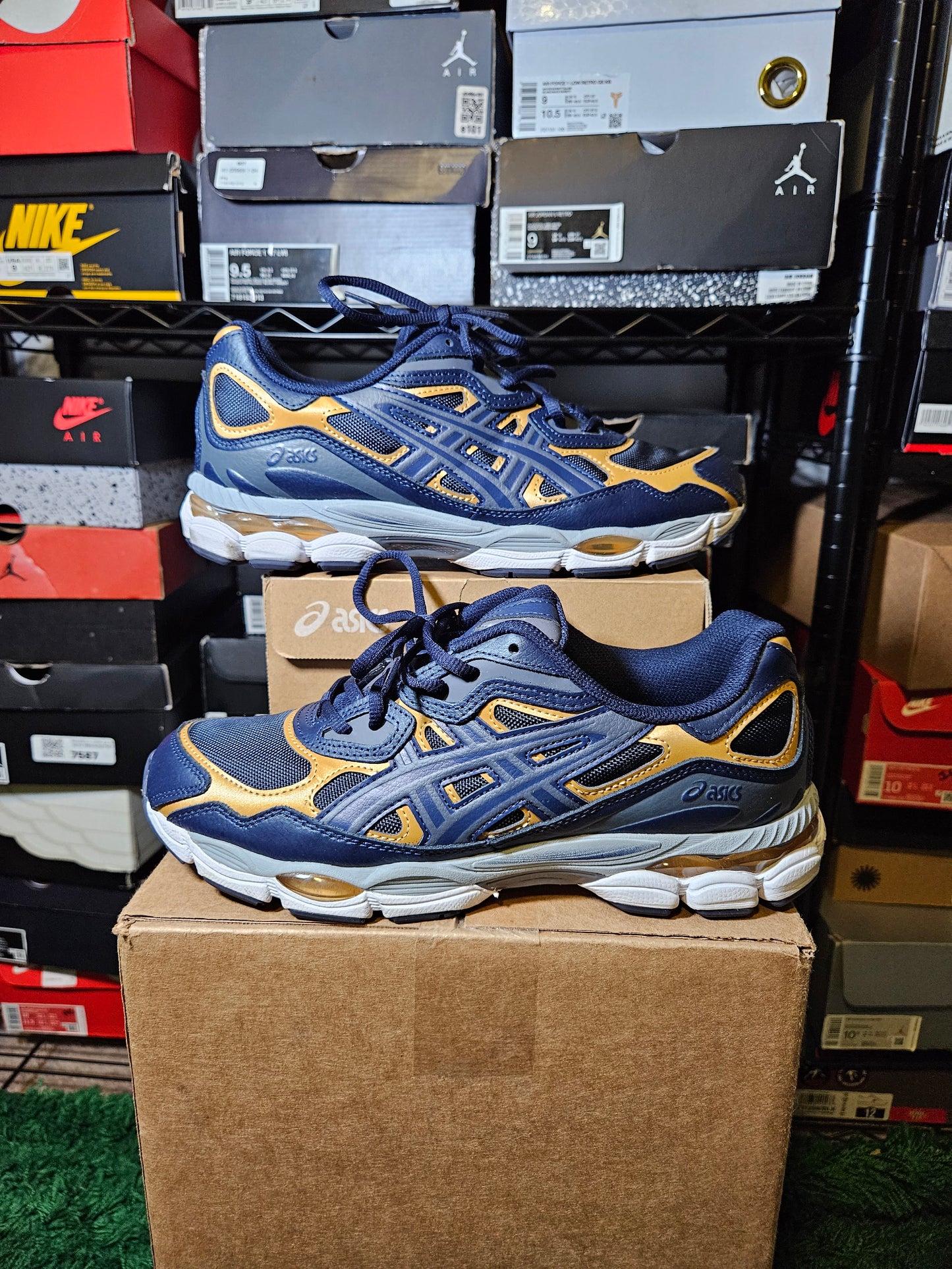 Size 9.5 - ASICS Gel NYC Midnight Gold