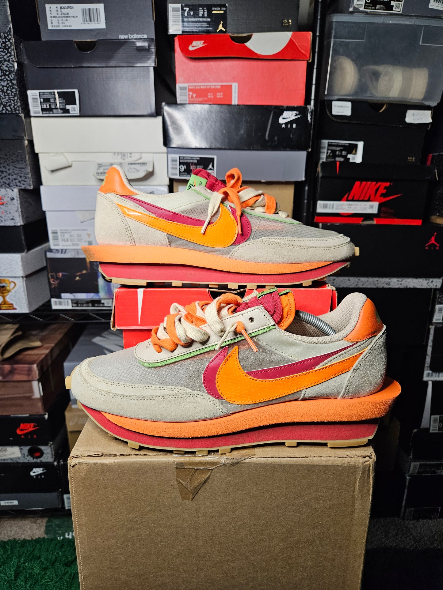Size 11 - Sacai x Clot x LDWaffle Net Orange Blaze