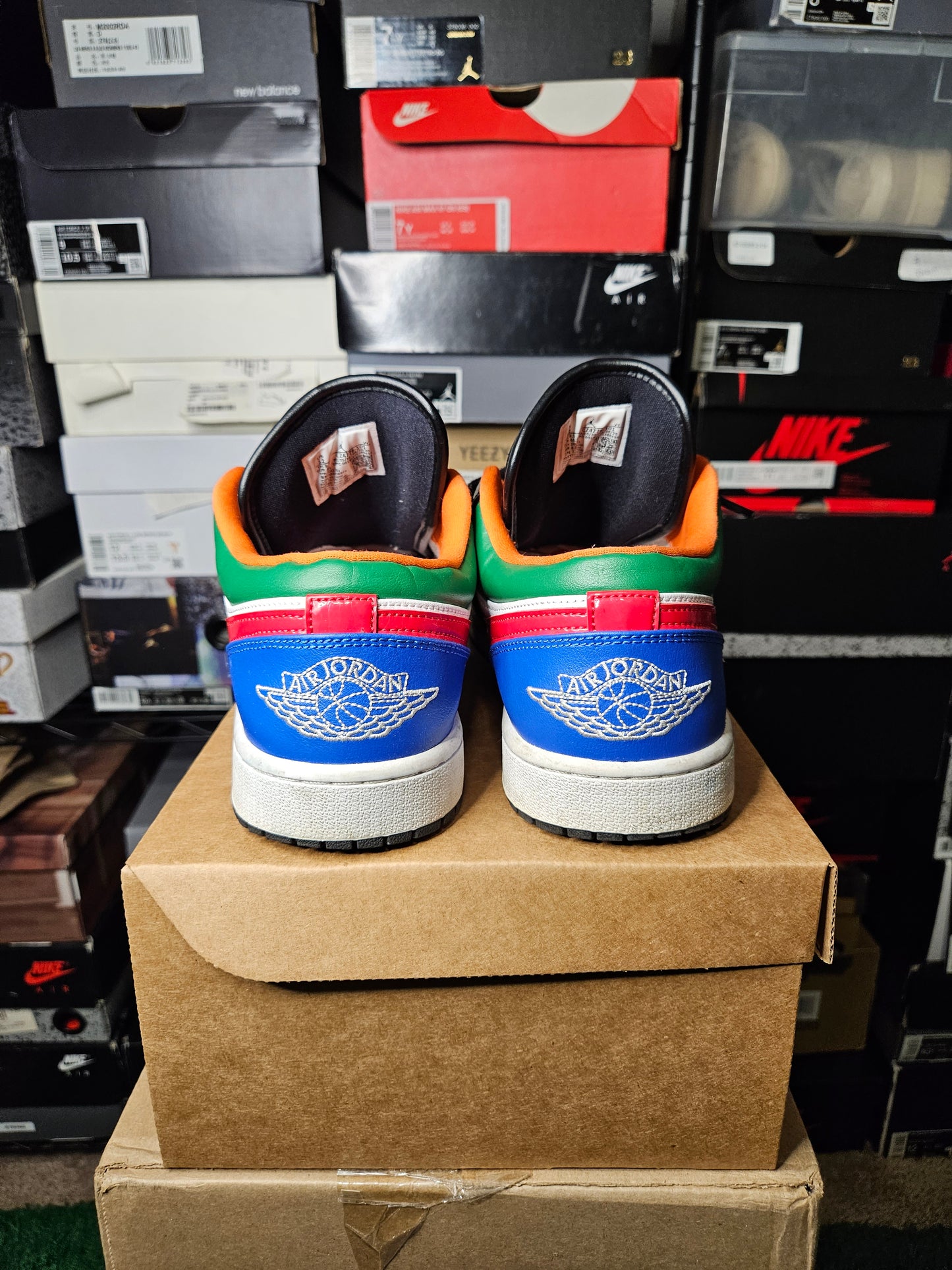 Size 12W/10.5M - AJ 1 Low Multi-Color