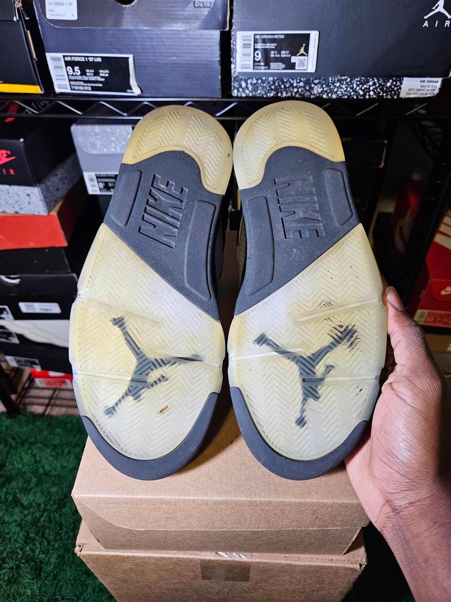 Size 9.5 - AJ 5 Retro OG Black Metallic Reimagined