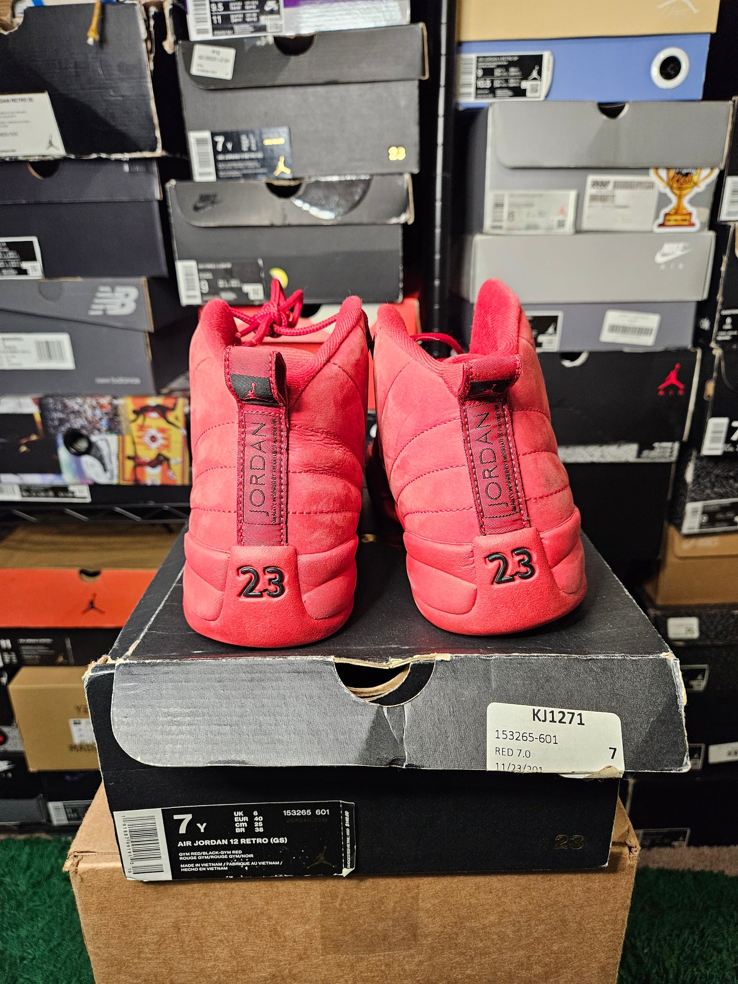 Size 7 - AJ 12 Retro Gym Red