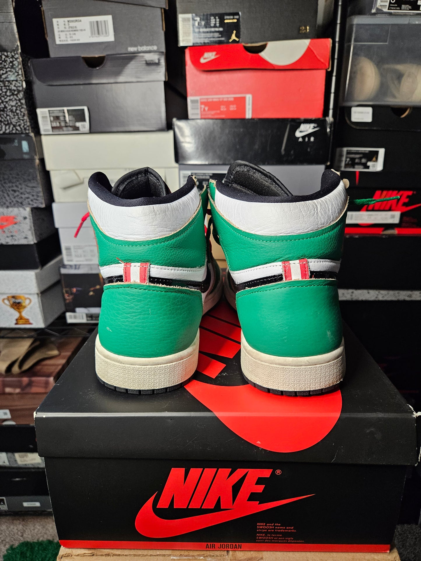 Size 12W/10.5M - AJ 1 Retro OG High Lucky Green