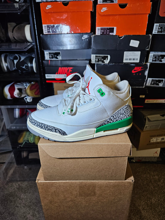 Size 10W/8.5M - Air Jordan 3 Retro Lucky Green