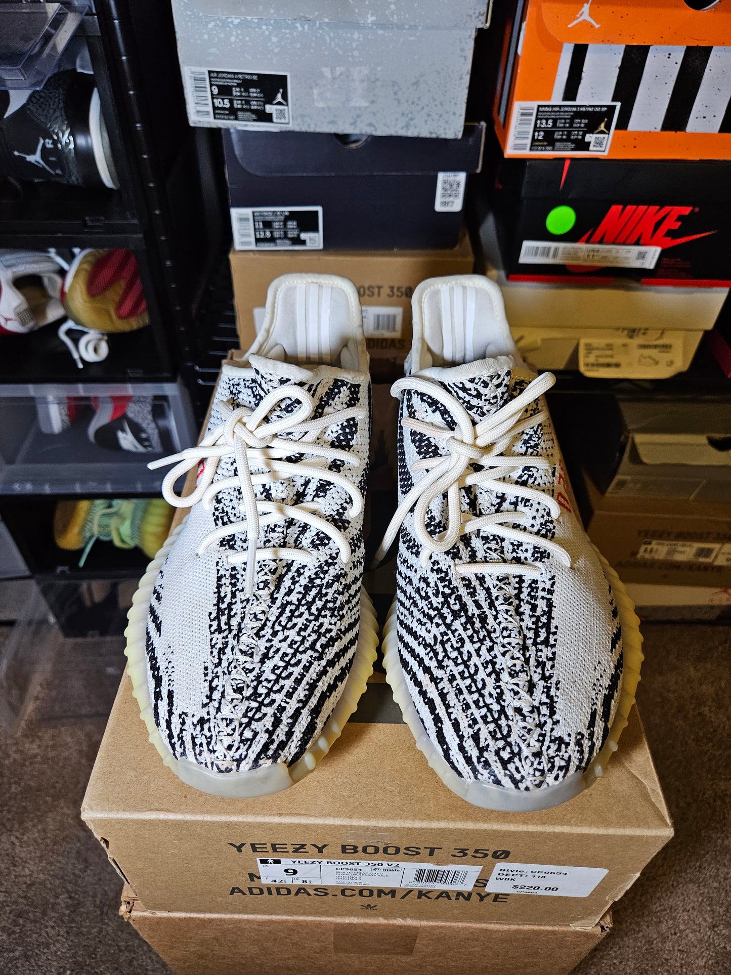 Size 9 - YZY Boost 350 V2 Low Zebra